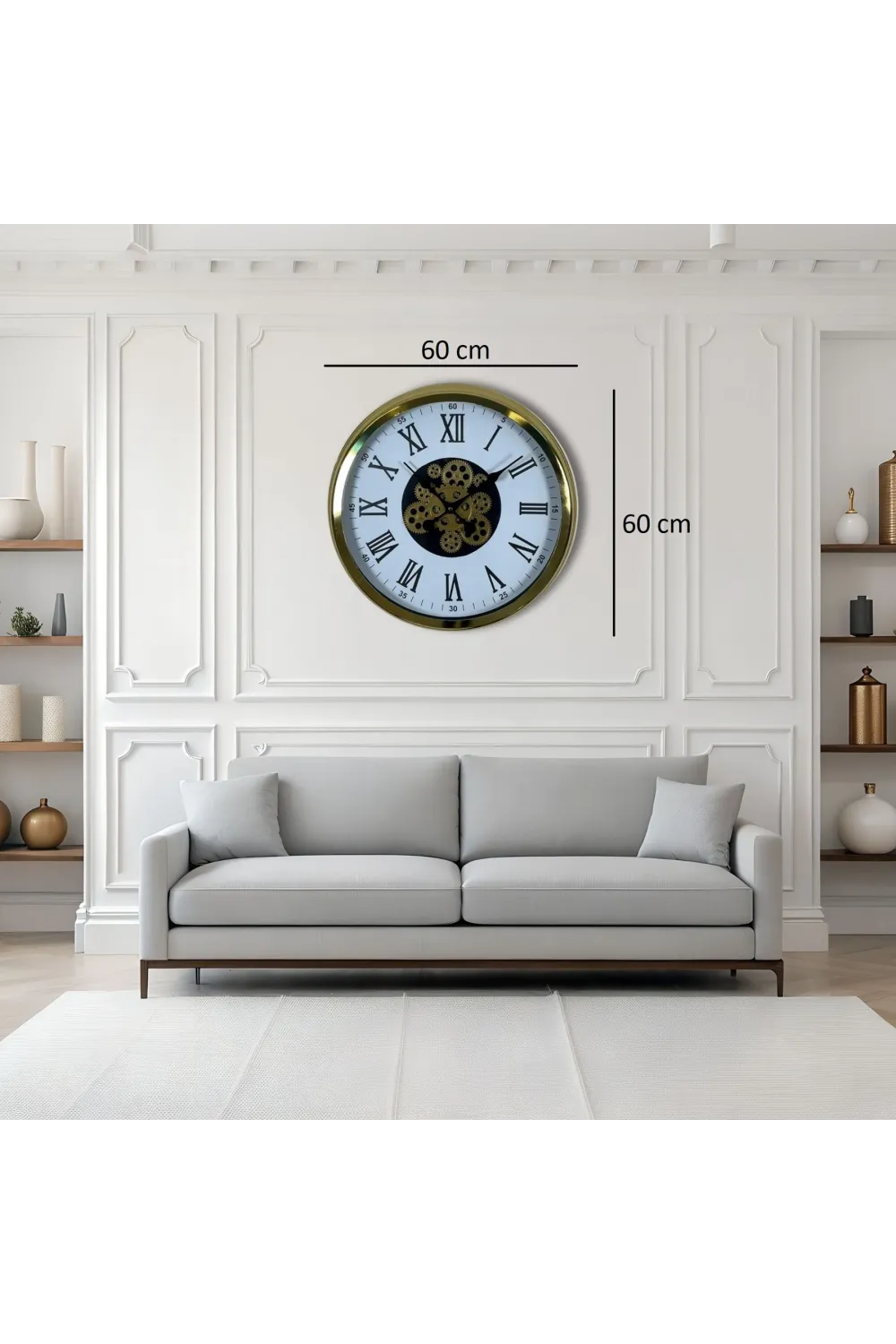 Aurelius Gold 60 Cm Çarklı Duvar Saati