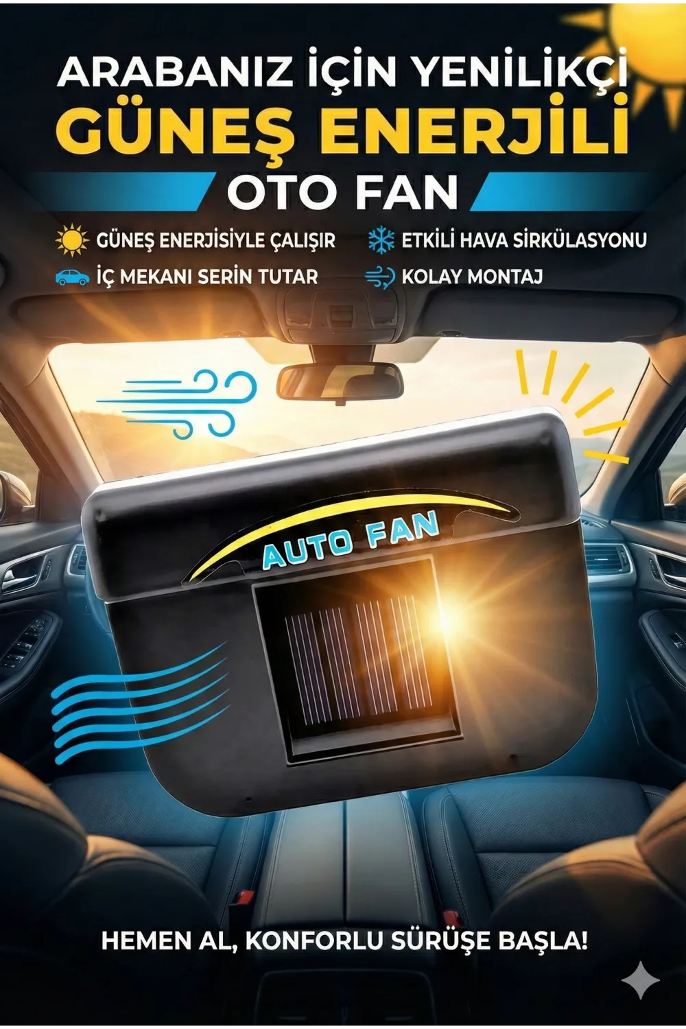 Auto Cool Güneş Enerjisiyle Çalışan Araç İçi Soğutucu
