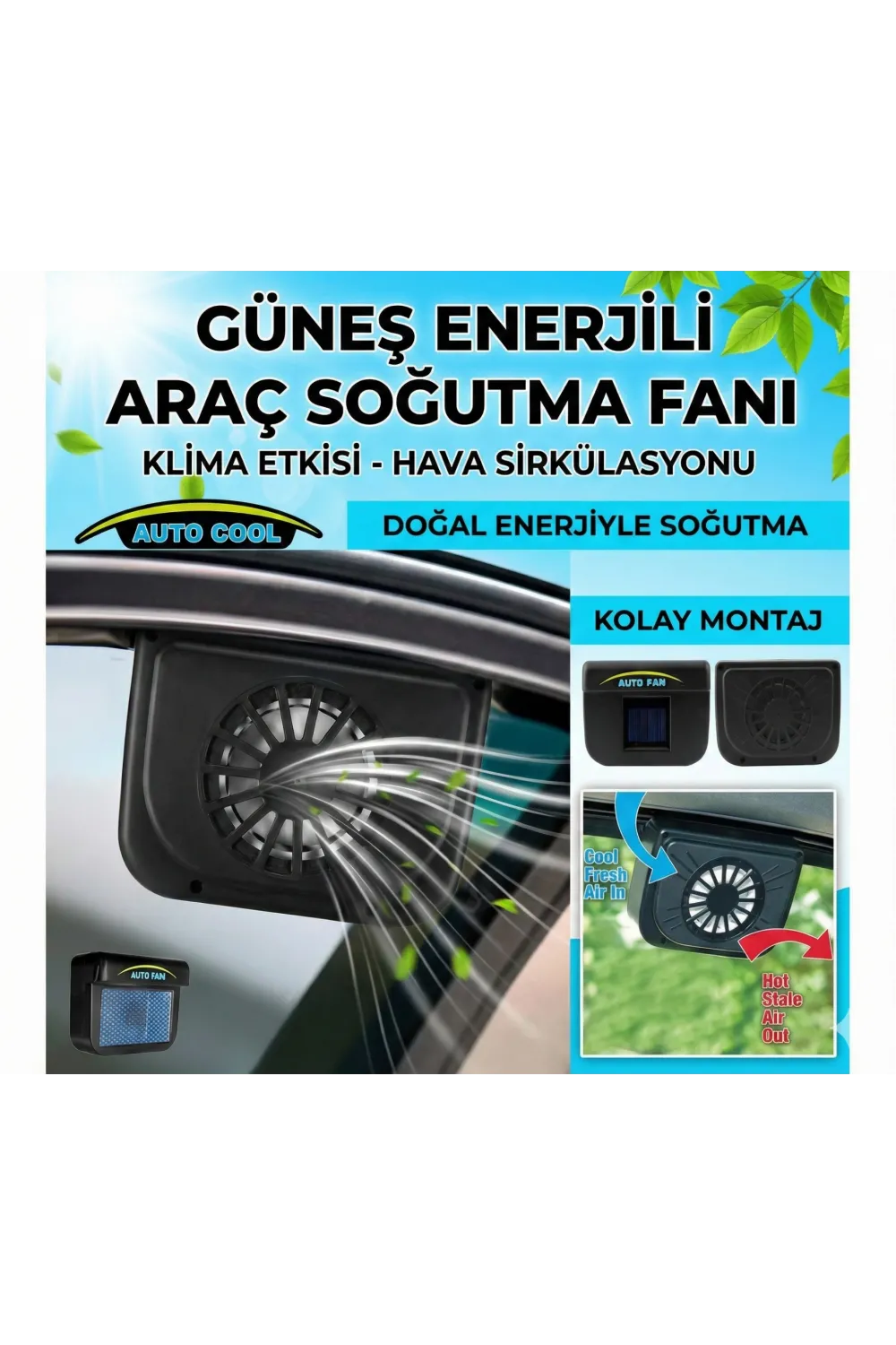 Auto Cool Güneş Enerjisiyle Çalışan Araç İçi Soğutucu