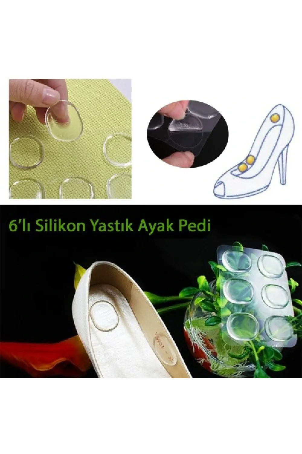 Ayak Nasır 6lı Ped - Ayak Vurma Önleyici Silikon Ped