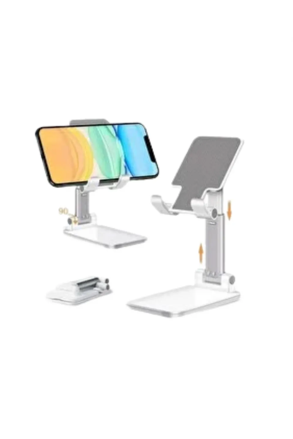 Ayarlanabilir Ergonomik Katlanabilir Masaüstü Telefon Tutucu Beyaz