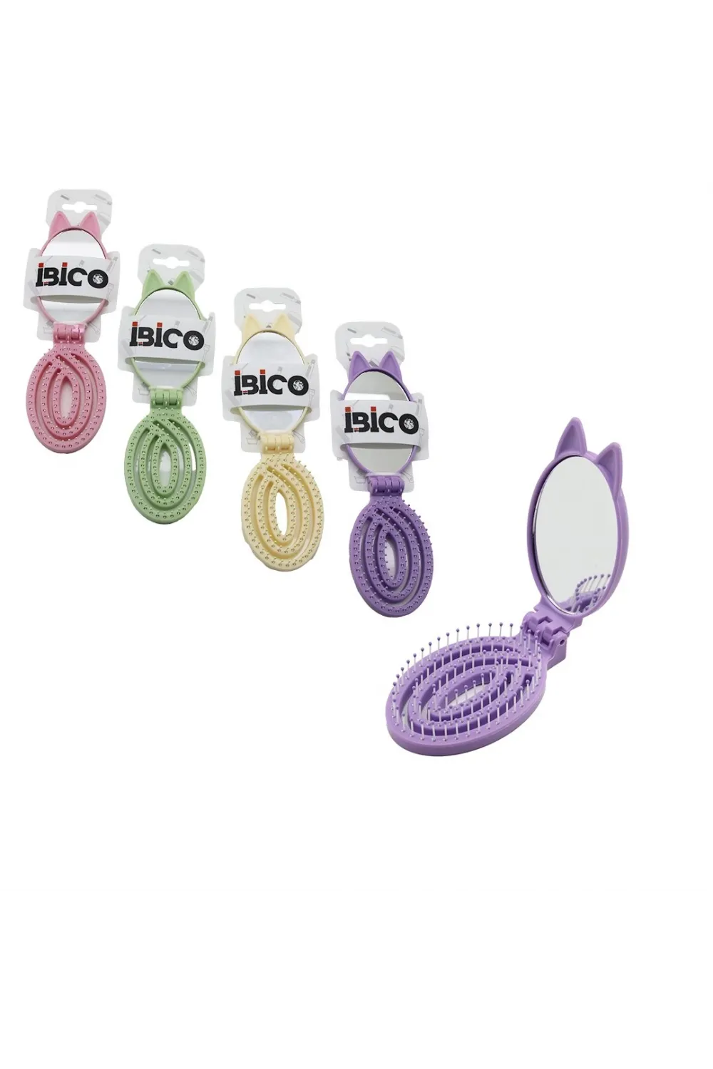 Aynalı Çocuk Tarağı - Katlanır - Oval - Plastik
