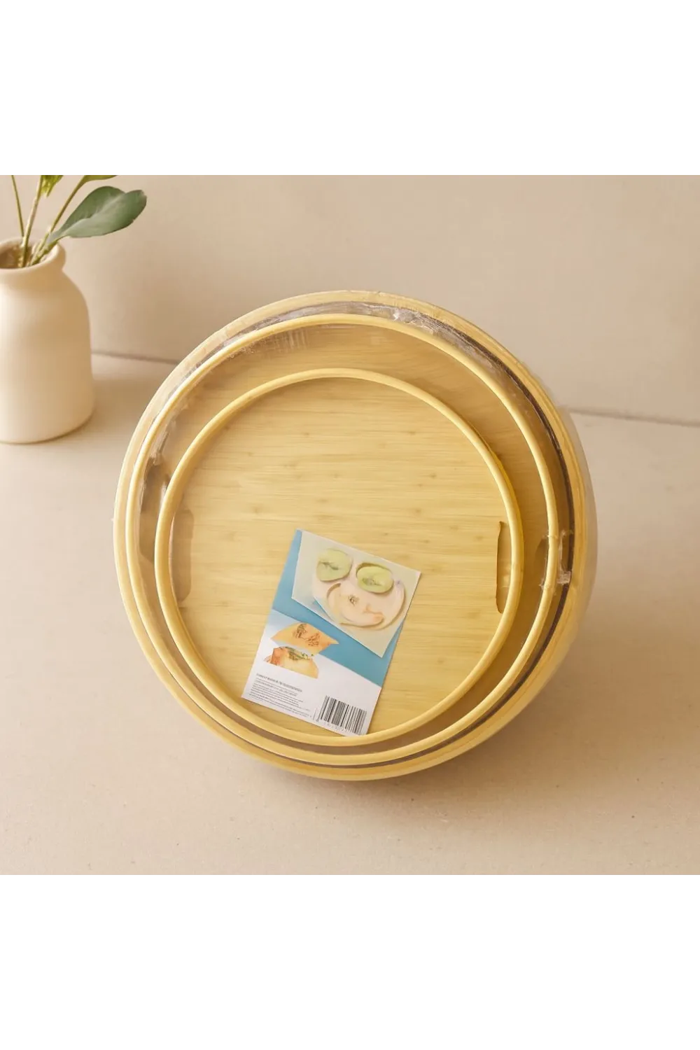 Bambu Ahşap Yuvarlak Tepsi Seti 30/35/38 cm (3lü)