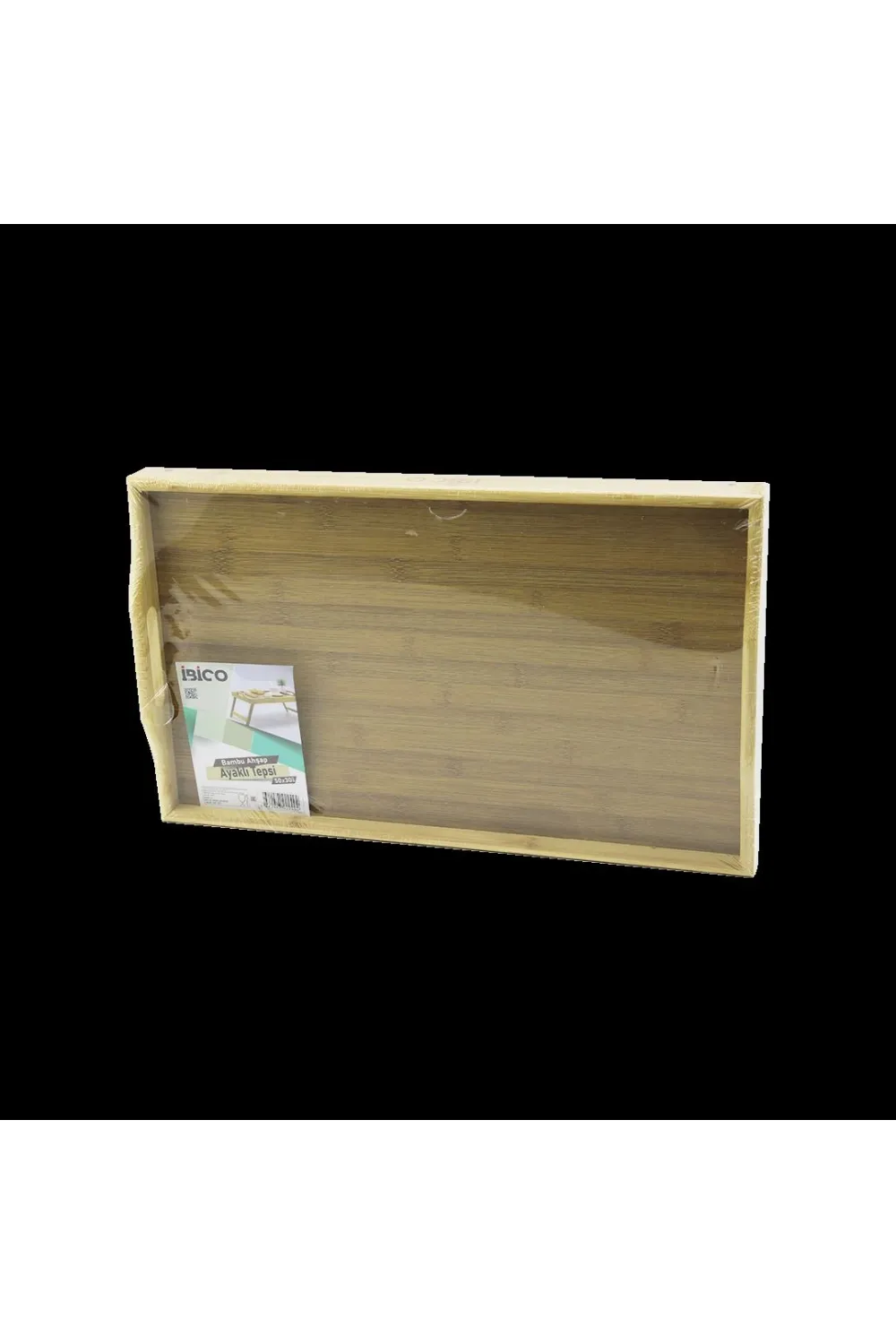 Bambu Dikdörtgen Sunum Tepsisi 50x30 cm Ayaklı