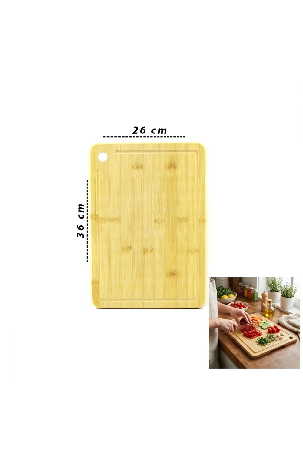 Bambu Kesme Tahtası 26x36x1.8 cm