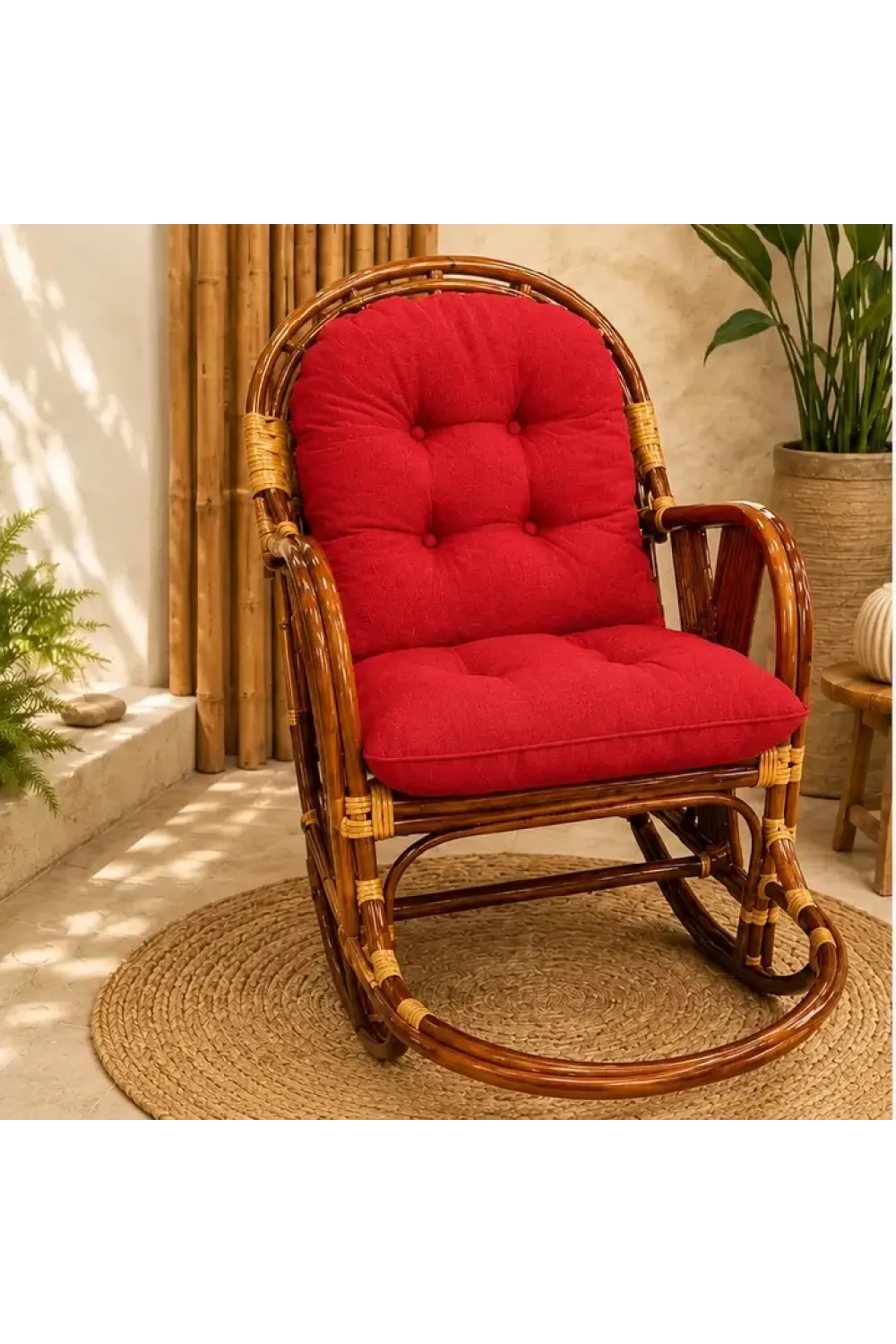 Bambu Koltuk Minder Seti · Kırmızı