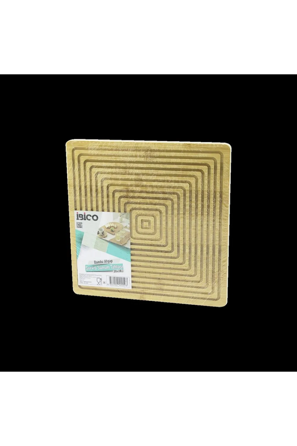 Bambu Servis ve Sunum Tahtası 28x28 cm (Çift Taraflı)