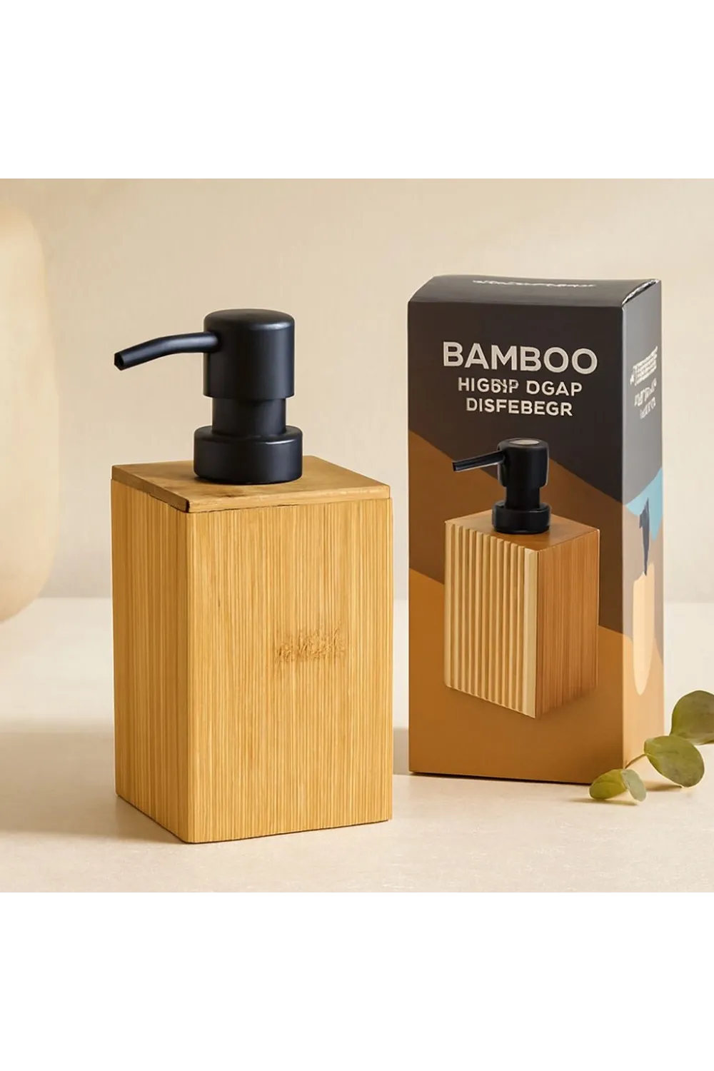 Bambu Sıvı Sabunluk (Siyah Pompa) 7 x 11.5 cm