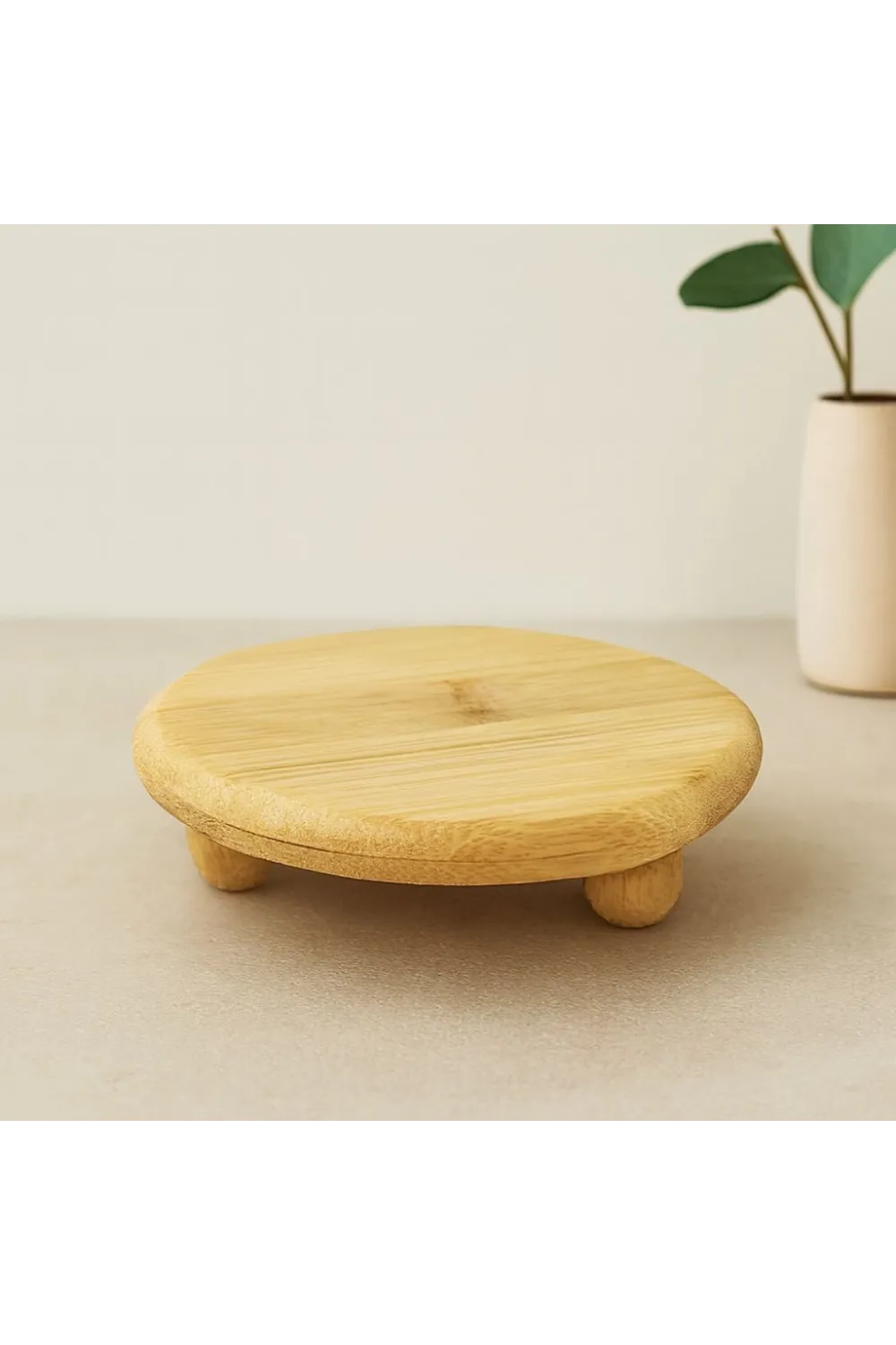 Bambu Sunum Tabağı Ayaklı 11x11 cm