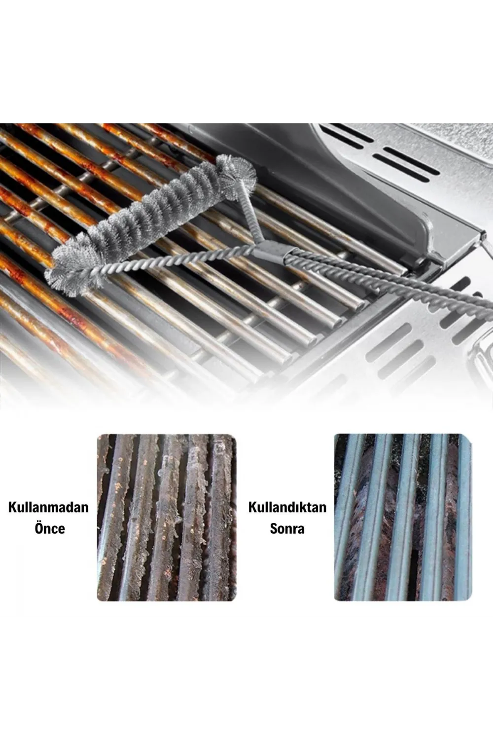 Barbekü Mangal Izgara Teli Temizlik Fırçası