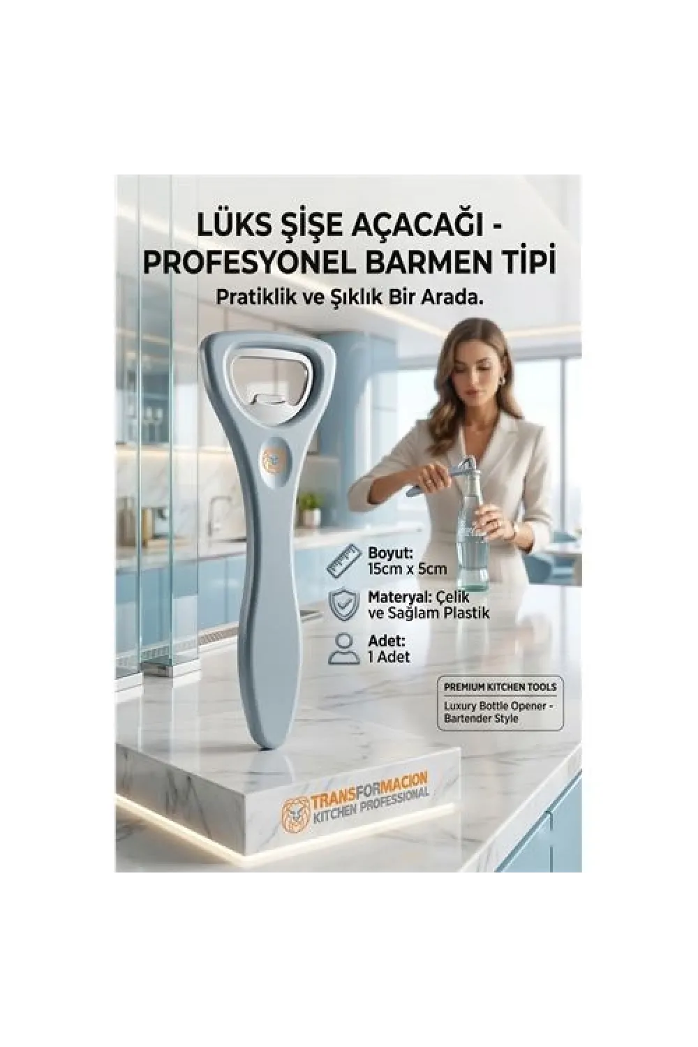 Barmen Tipi Şişe Açacağı - Ergonomik, Dayanıklı, Sofra Tipi Açacak 722320