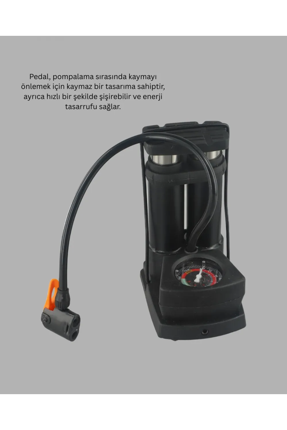 Basınç Saatli Ayak Pompası Bisiklet Ve Araç Uyumlu