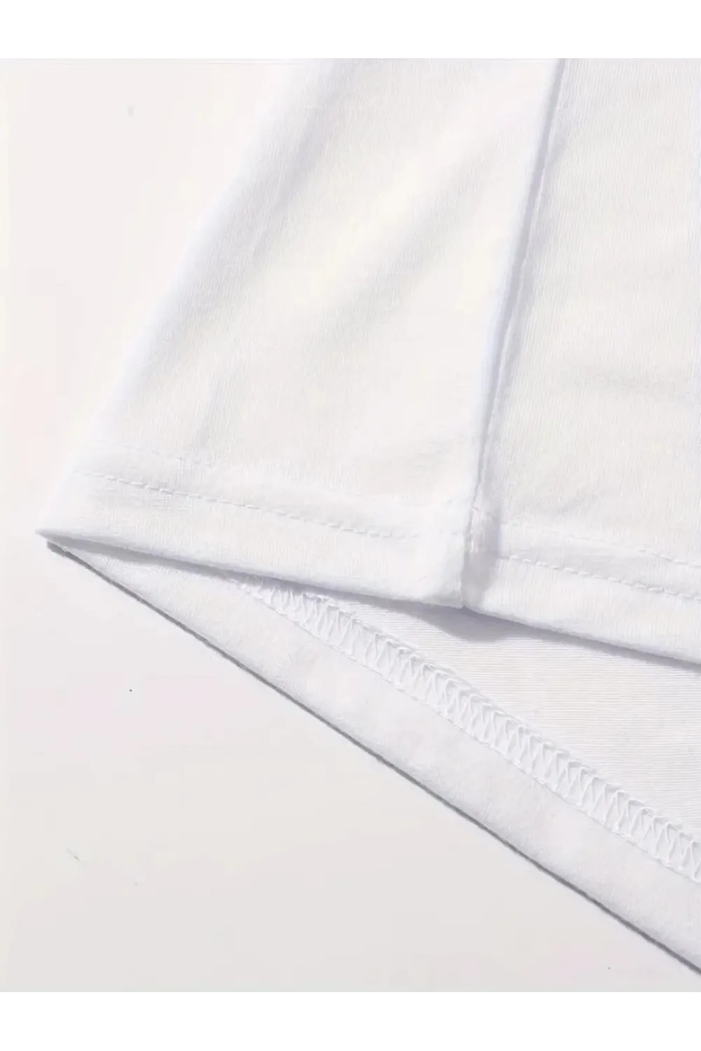 Baskılı Oversize Bisiklet Yaka T-shirt - Beyaz