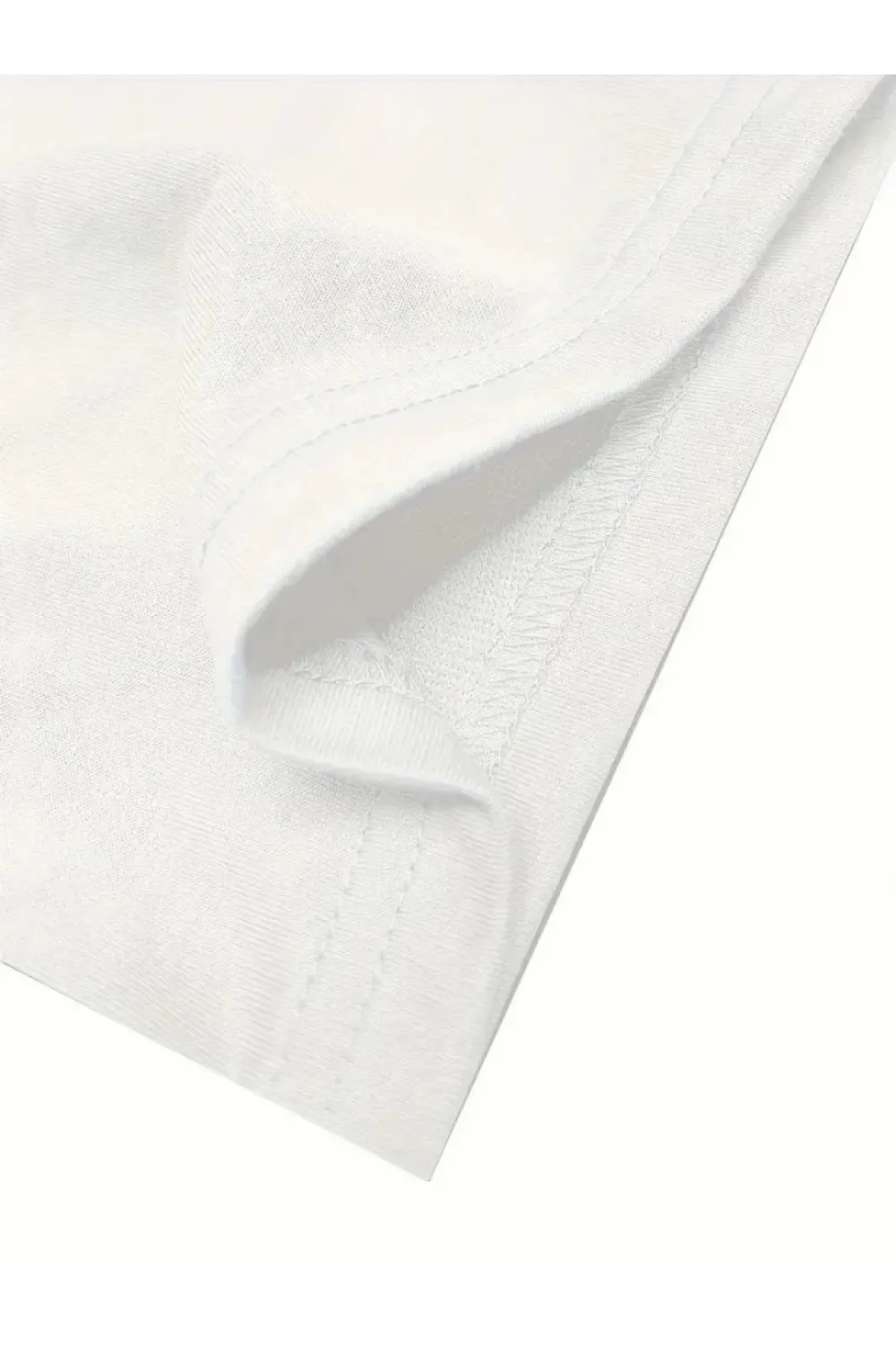 Baskılı Oversize Bisiklet Yaka T-shirt - Beyaz