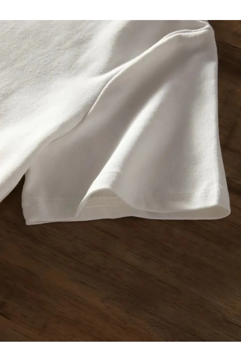 Baskılı Oversize Bisiklet Yaka T-shirt - Beyaz