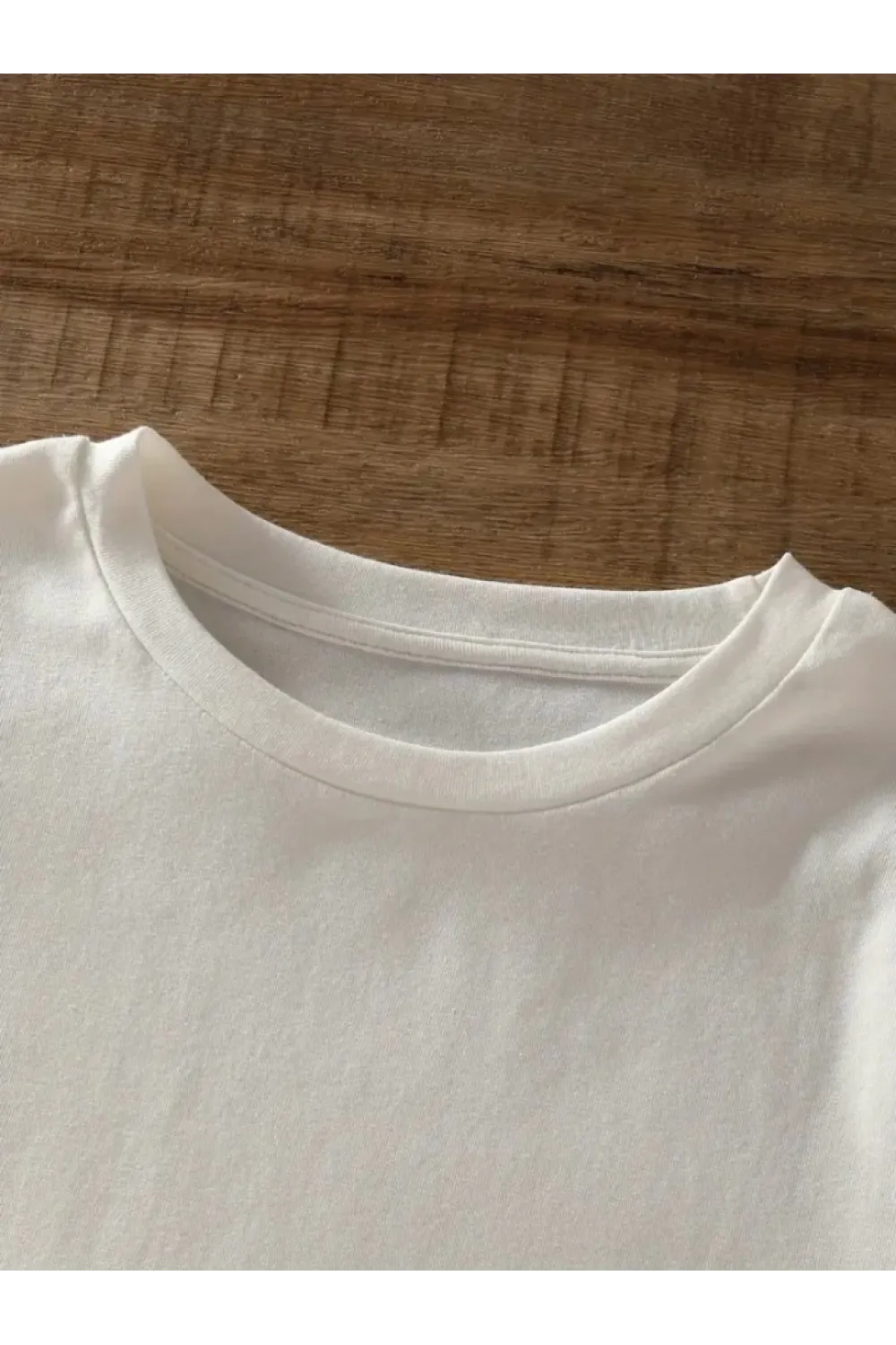 Baskılı Oversize Bisiklet Yaka T-shirt - Beyaz
