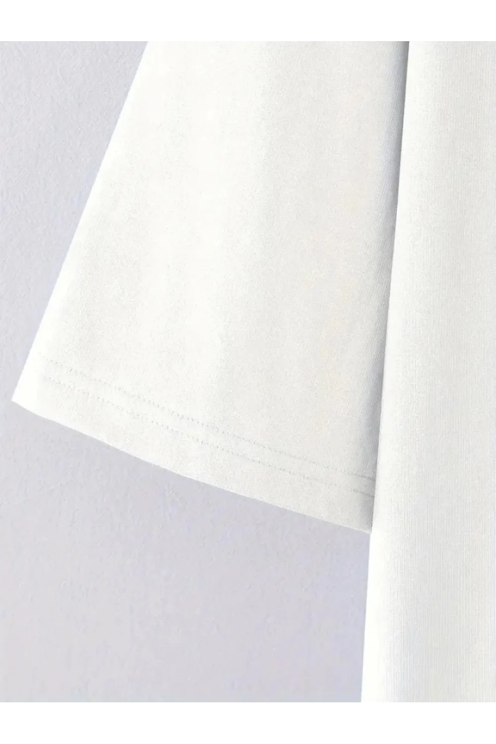 Baskılı Oversize Bisiklet Yaka T-shirt - Beyaz