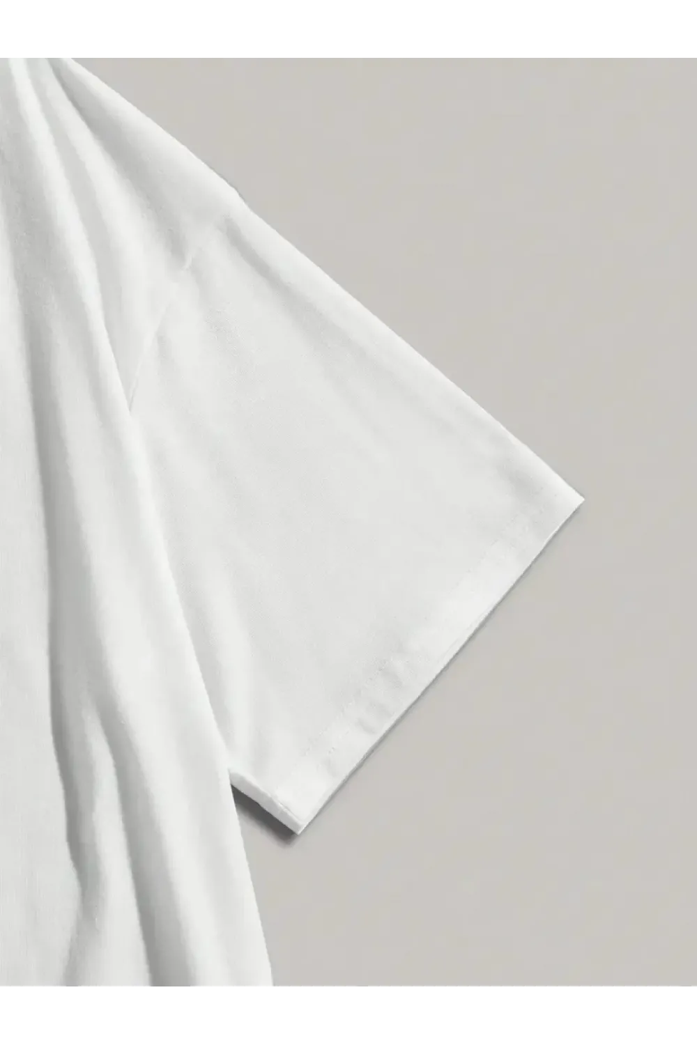 Baskılı Oversize Bisiklet Yaka T-shirt - Beyaz