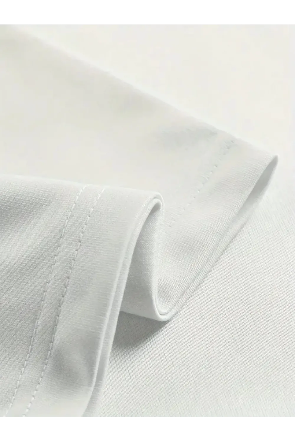 Baskılı Oversize Bisiklet Yaka T-shirt - Beyaz