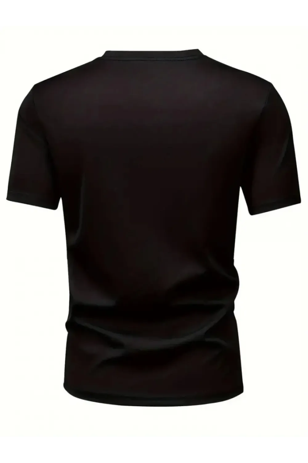 Baskılı Oversize Bisiklet Yaka T-shirt - Siyah