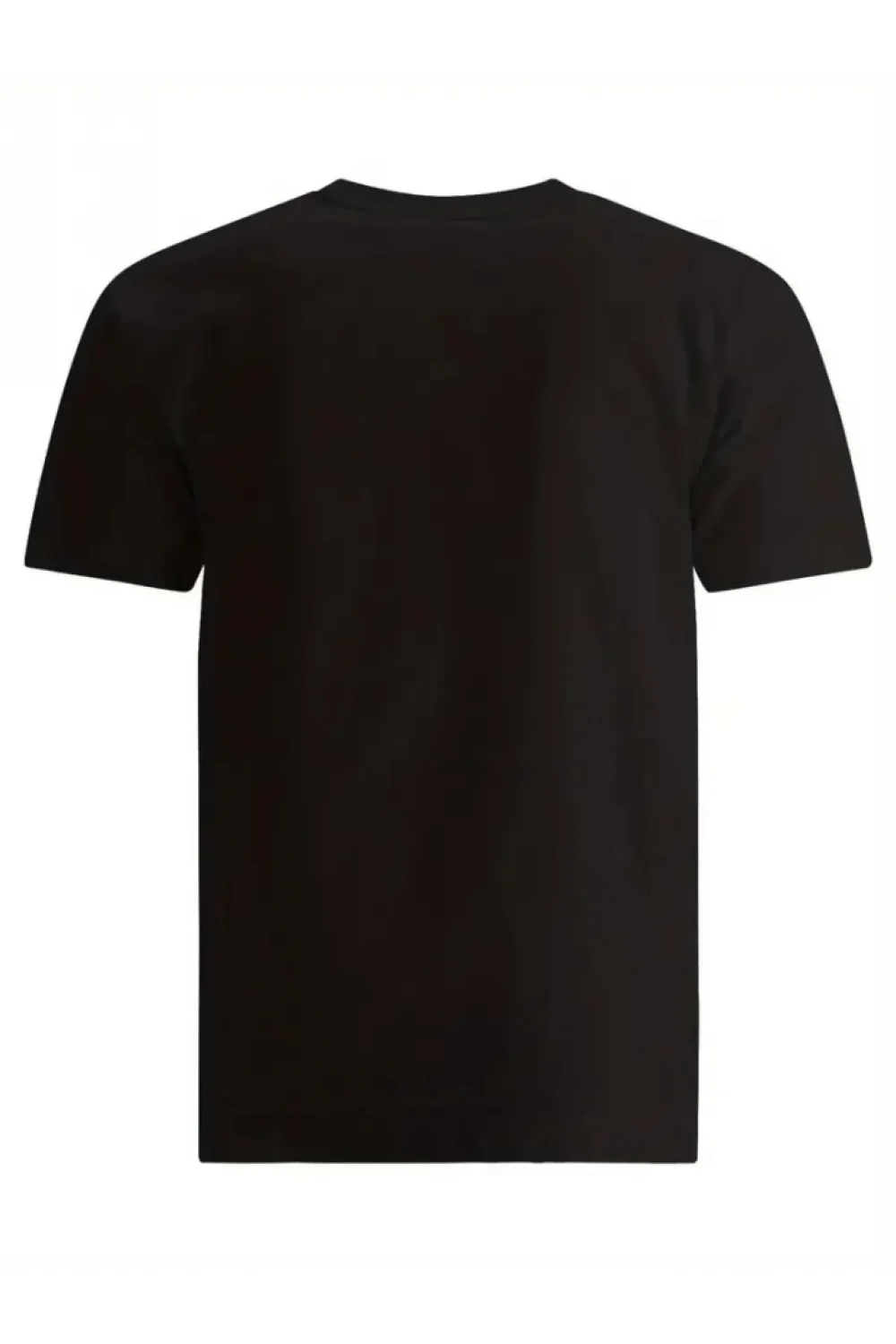Baskılı Oversize Bisiklet Yaka T-shirt - Siyah