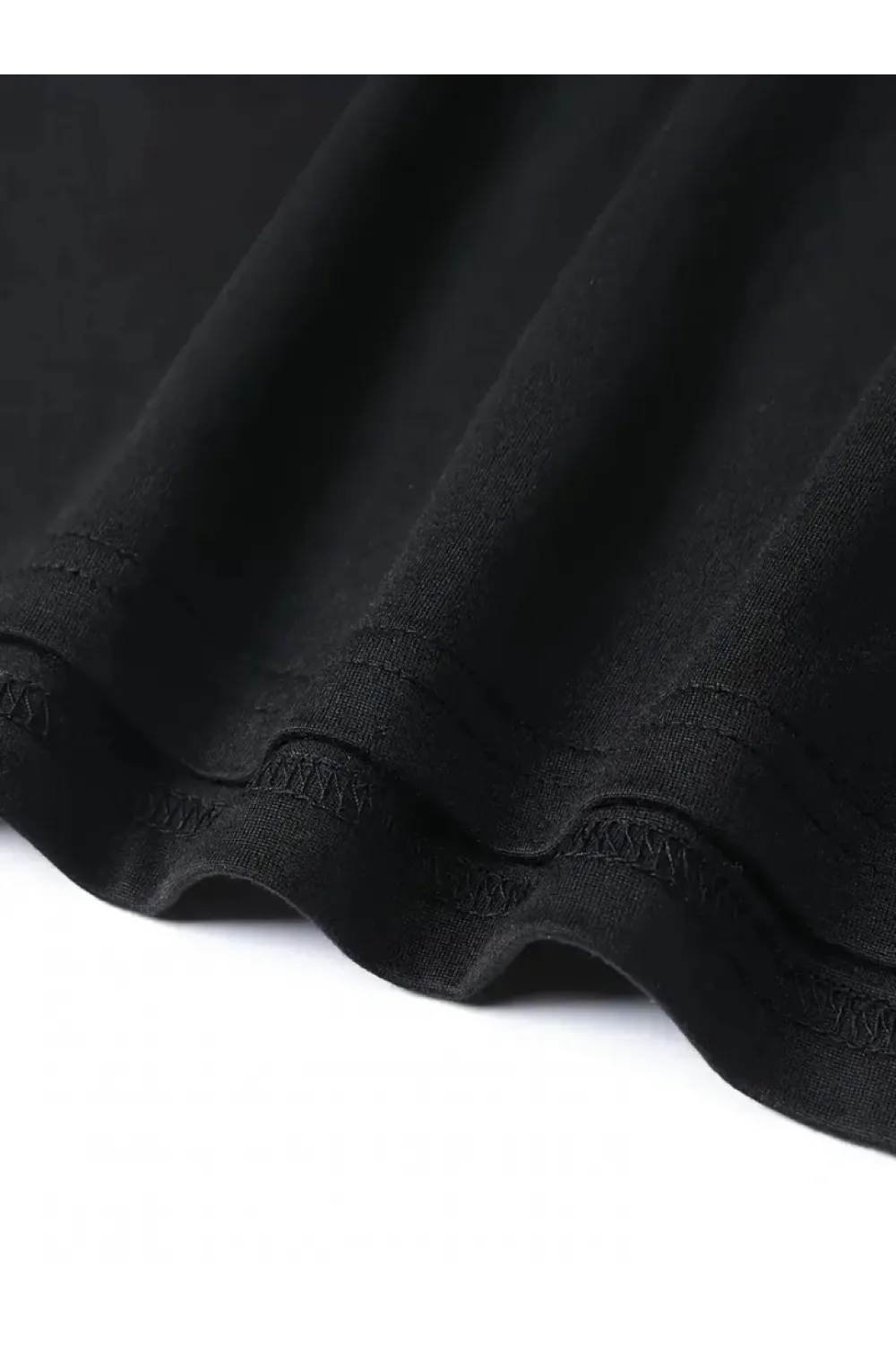 Baskılı Oversize Bisiklet Yaka T-shirt - Siyah