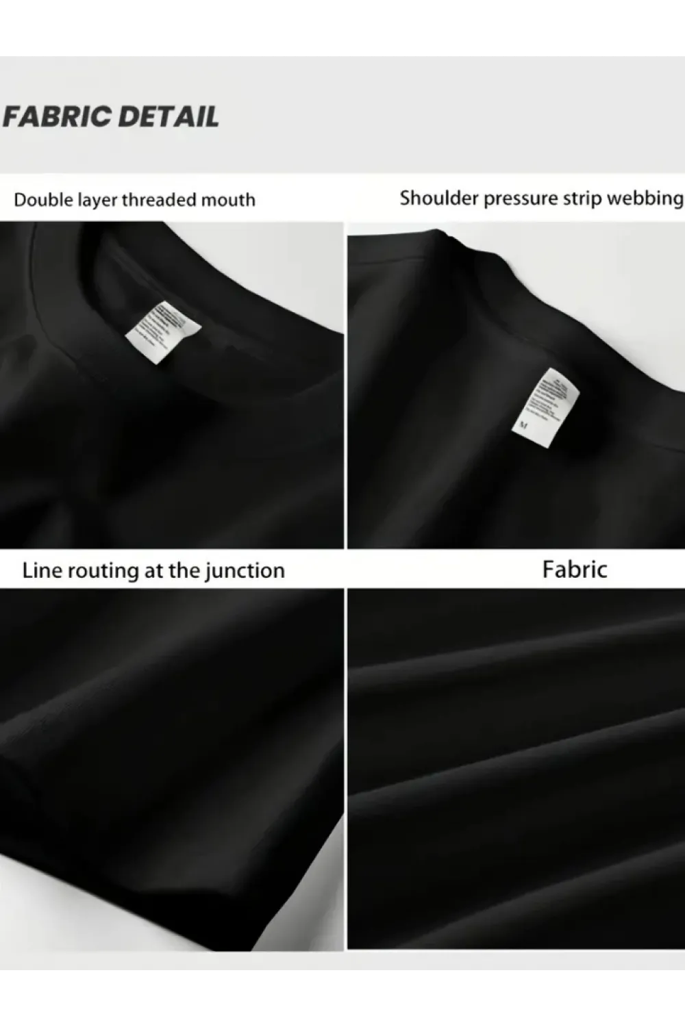 Baskılı Oversize Bisiklet Yaka T-shirt - Siyah