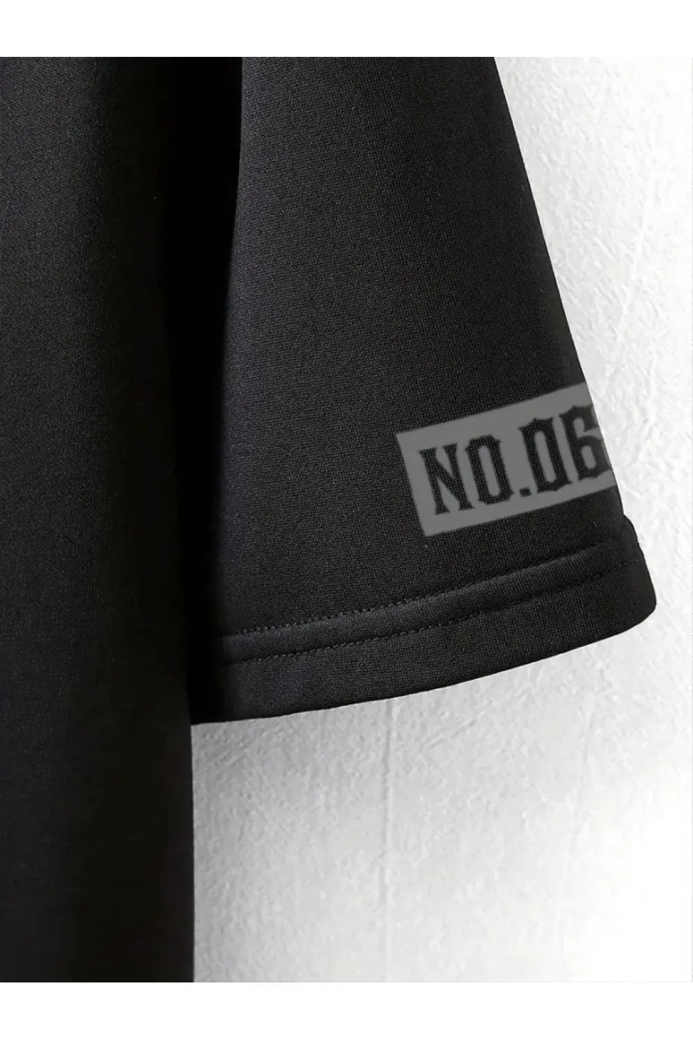 Baskılı Oversize Bisiklet Yaka T-shirt - Siyah