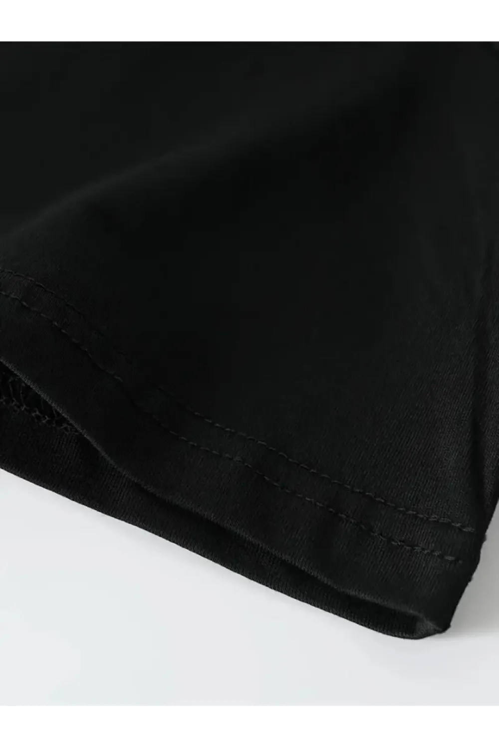 Baskılı Oversize Bisiklet Yaka T-shirt - Siyah