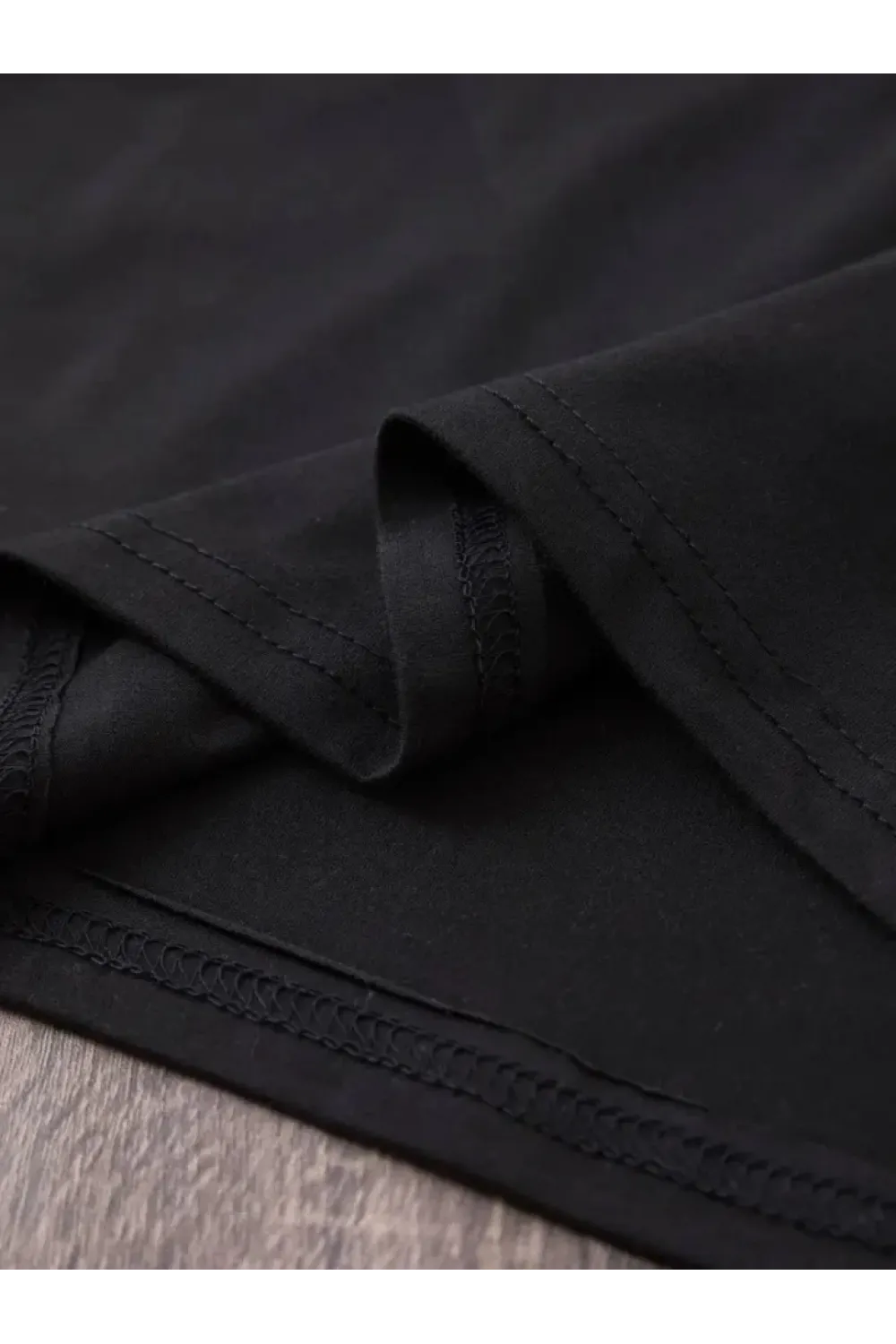Baskılı Oversize Bisiklet Yaka T-shirt - Siyah