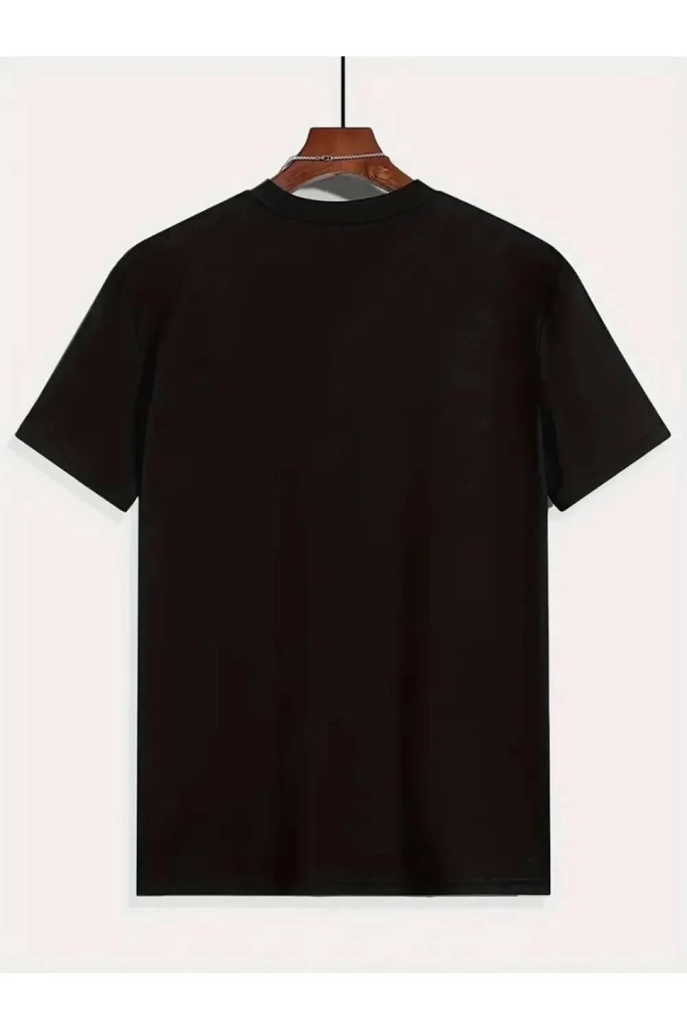 Baskılı Oversize Bisiklet Yaka T-shirt - Siyah
