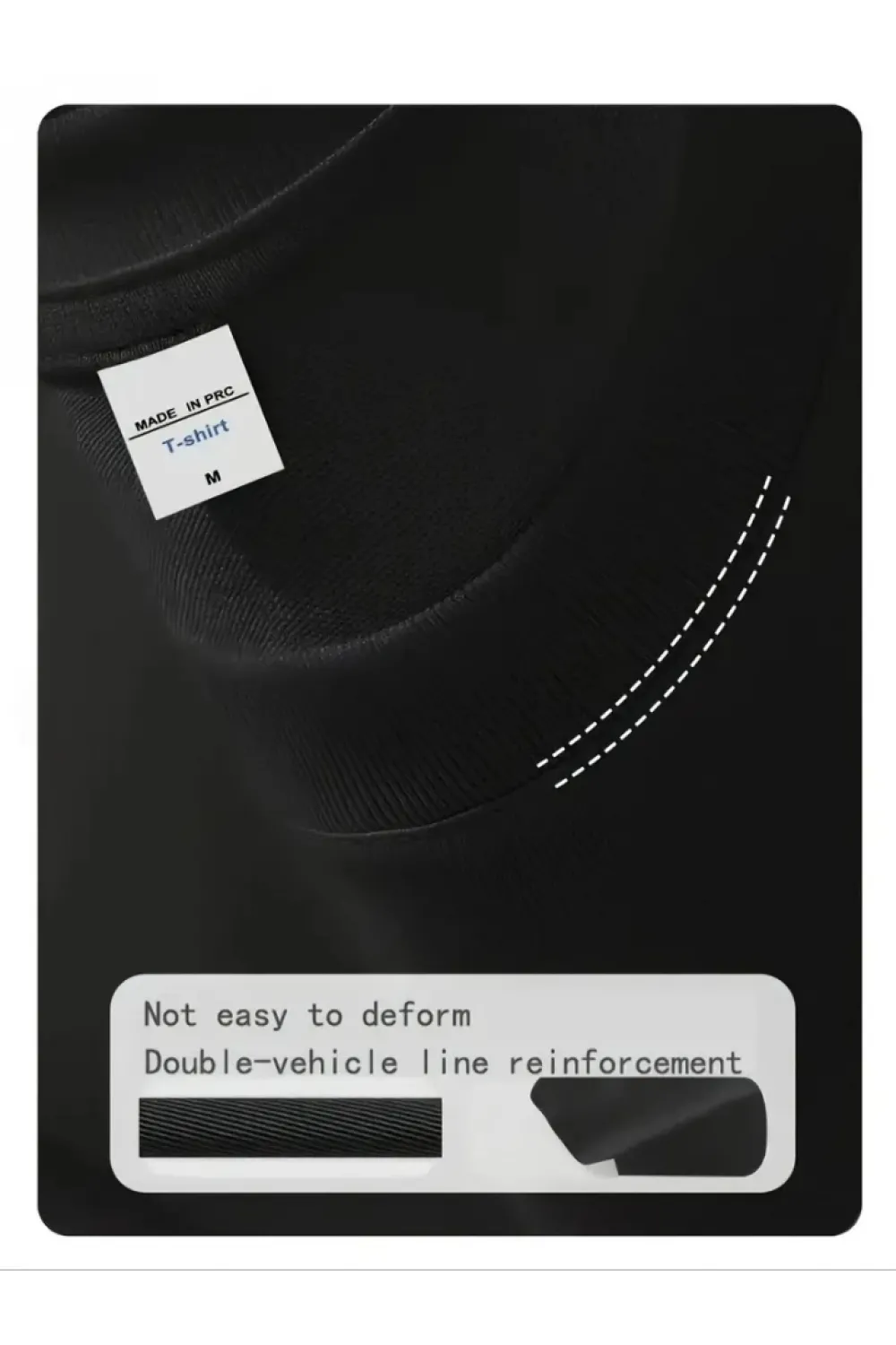 Baskılı Oversize Bisiklet Yaka T-shirt - Siyah