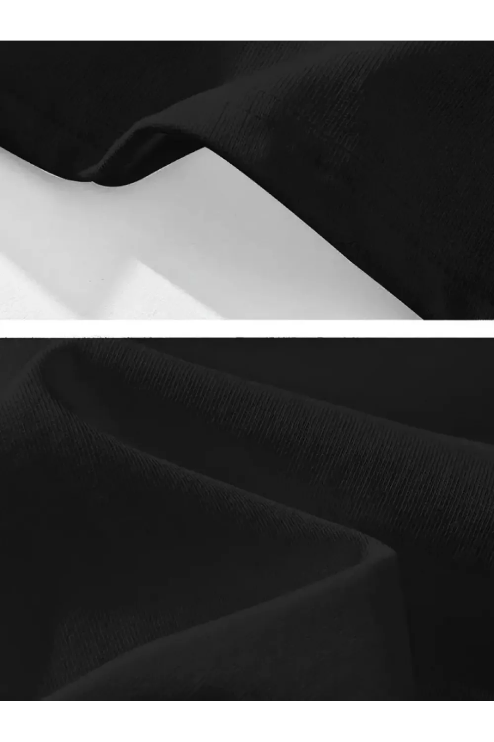 Baskılı Oversize Bisiklet Yaka T-shirt - Siyah