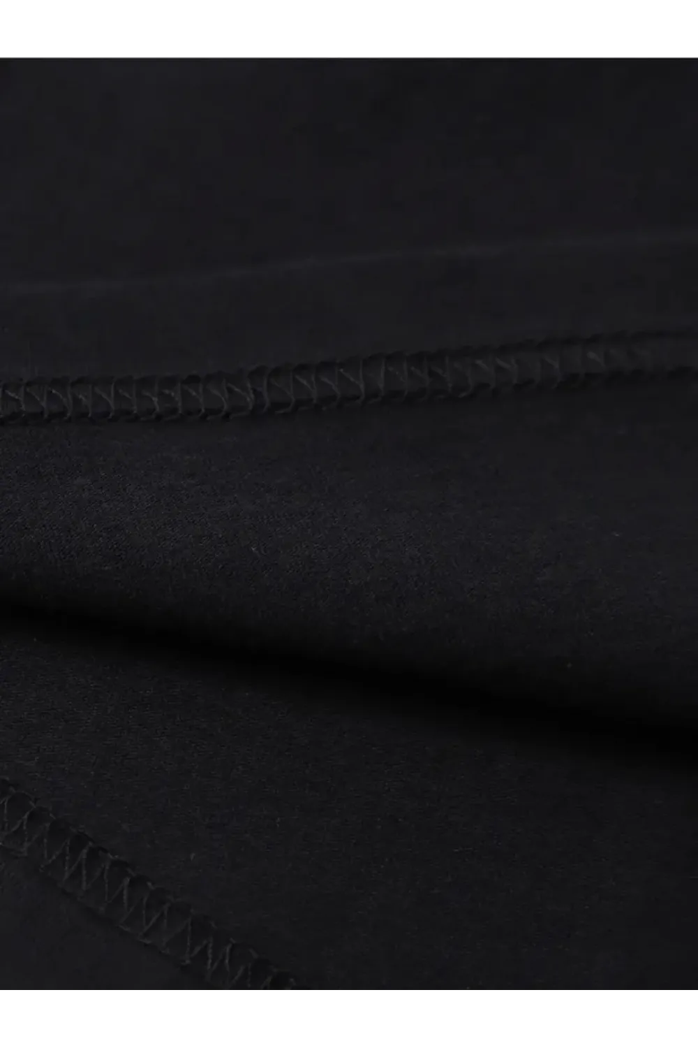 Baskılı Oversize Bisiklet Yaka T-shirt - Siyah
