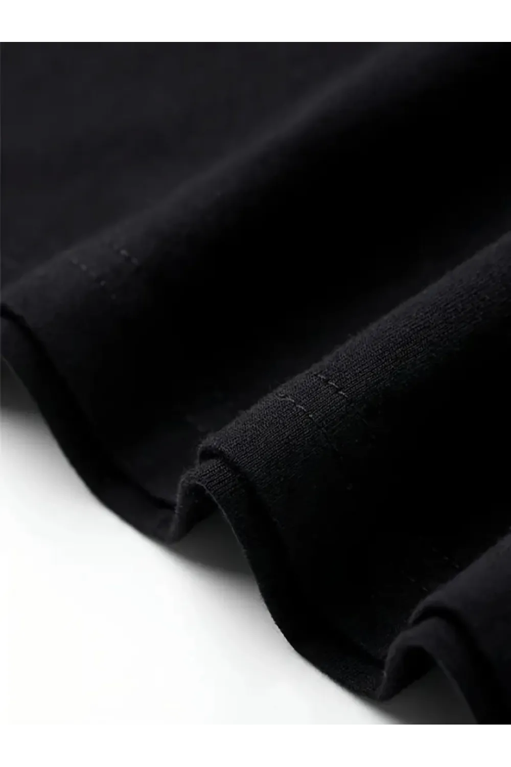 Baskılı Oversize Bisiklet Yaka T-shirt - Siyah