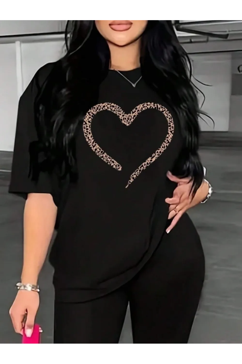 Baskılı T-shirt - Siyah