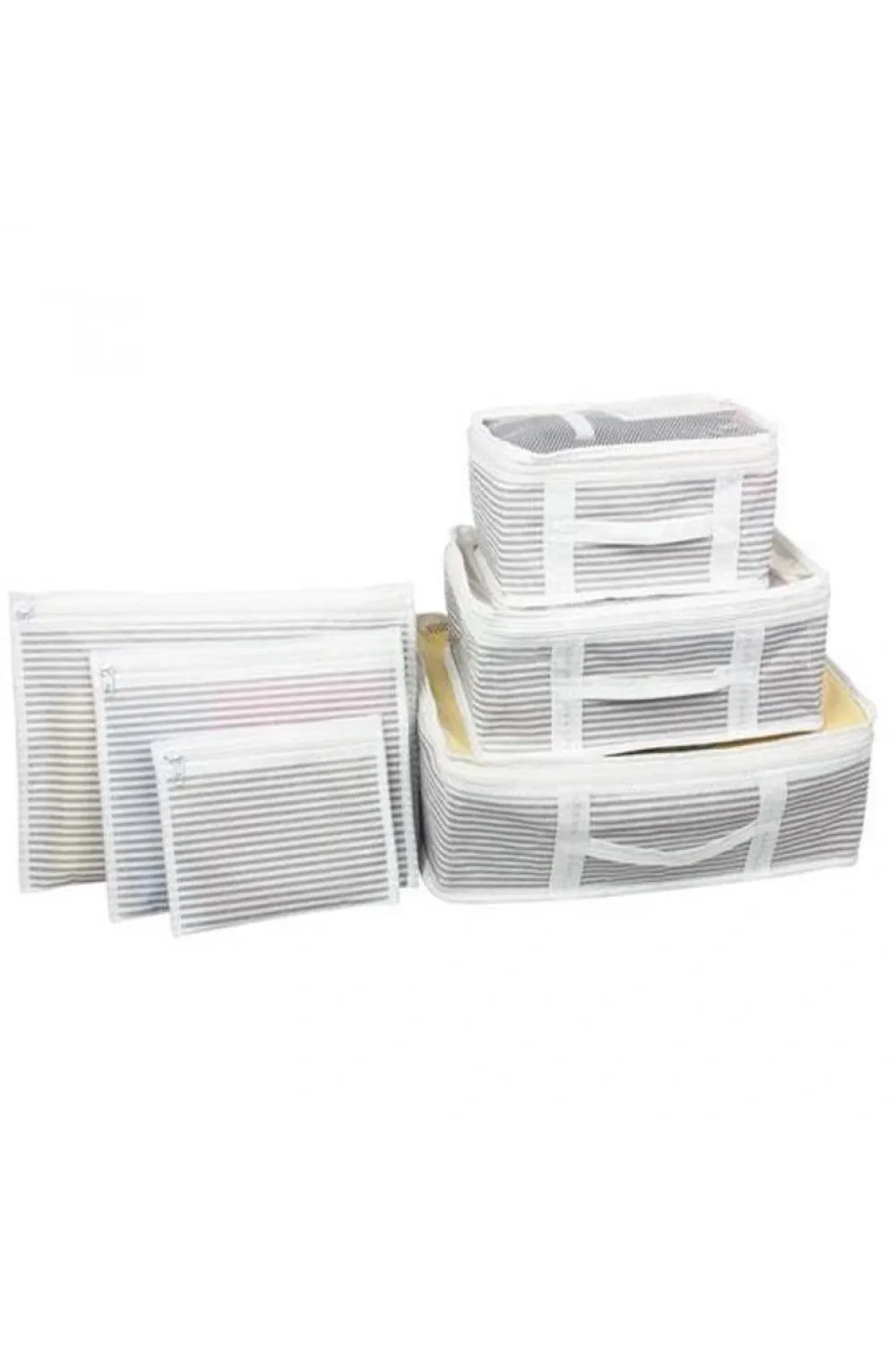 Bavul İçi Düzenleyici Valiz  Organizer 6 Lı Set - Çizgili