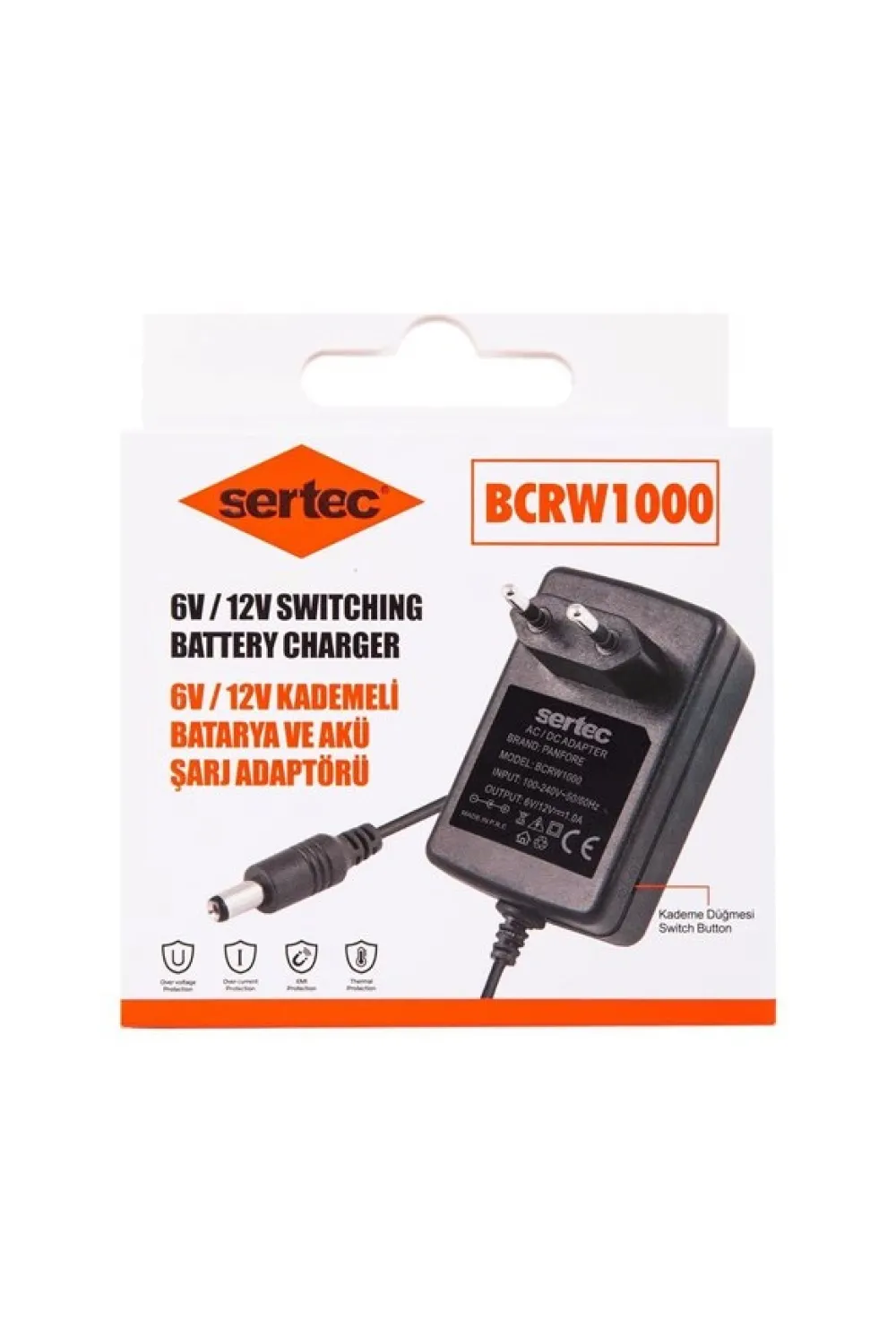 BCRW1000 6V/12V 1A Kademeli Batarya ve Akü Şarj Adaptörü