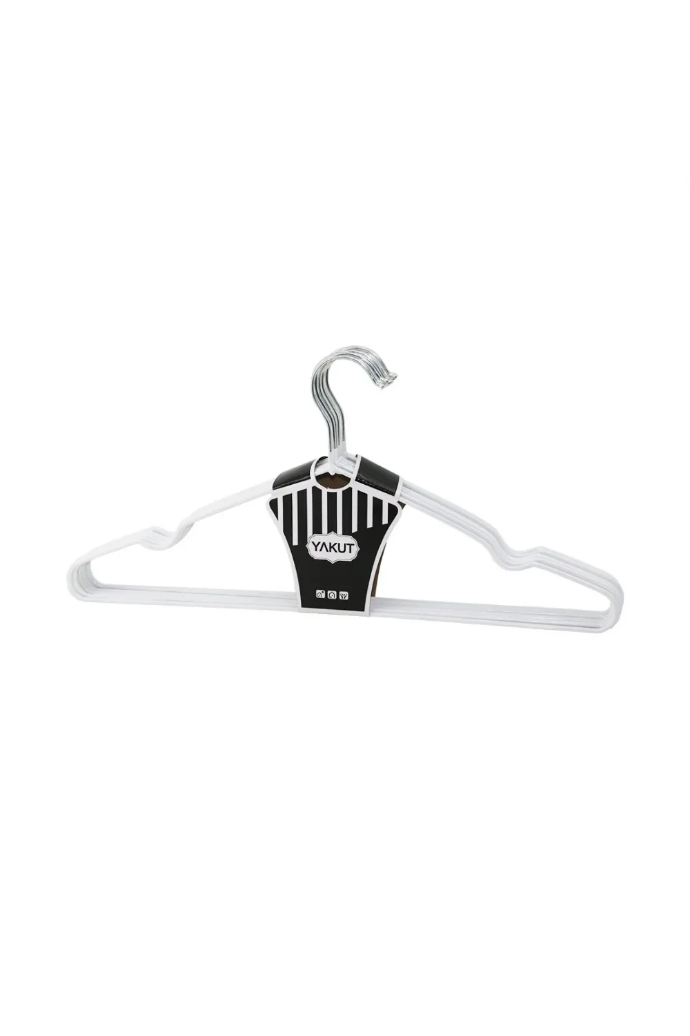 Beyaz 10pcs Silikon Kaplamalı Metal Elbise Askısı 40cm