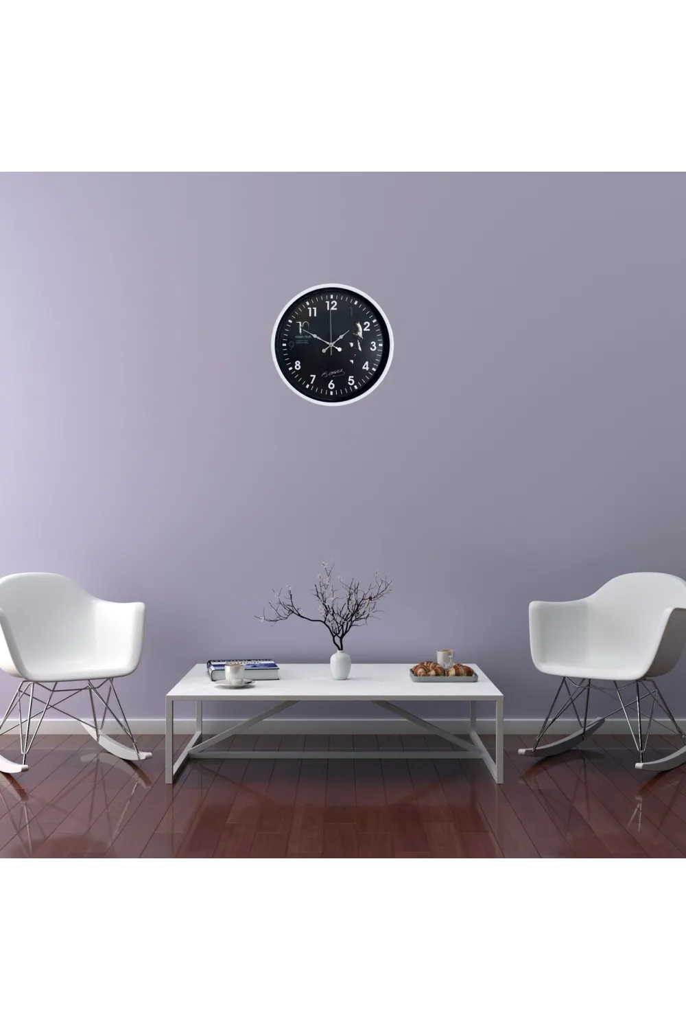 Beyaz 36 Cm Atatürk Modern Tasarım Duvar Saati