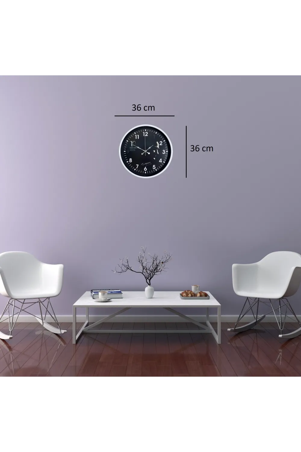 Beyaz 36 Cm Atatürk Modern Tasarım Duvar Saati