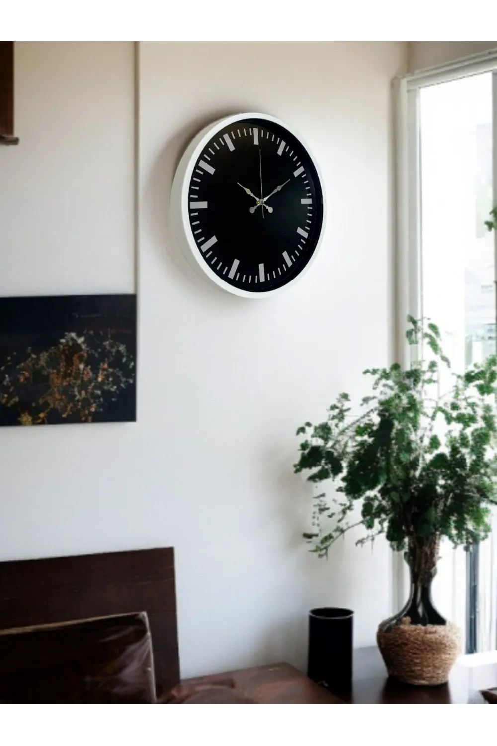Beyaz 36 Cm Modern Duvar Saati