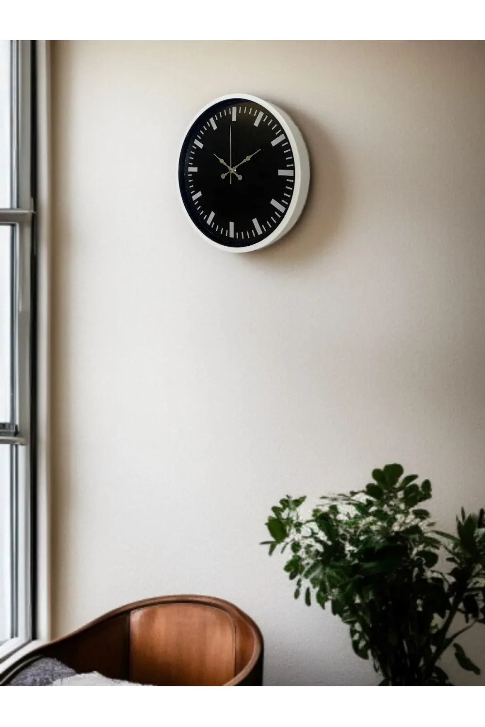 Beyaz 36 Cm Modern Duvar Saati