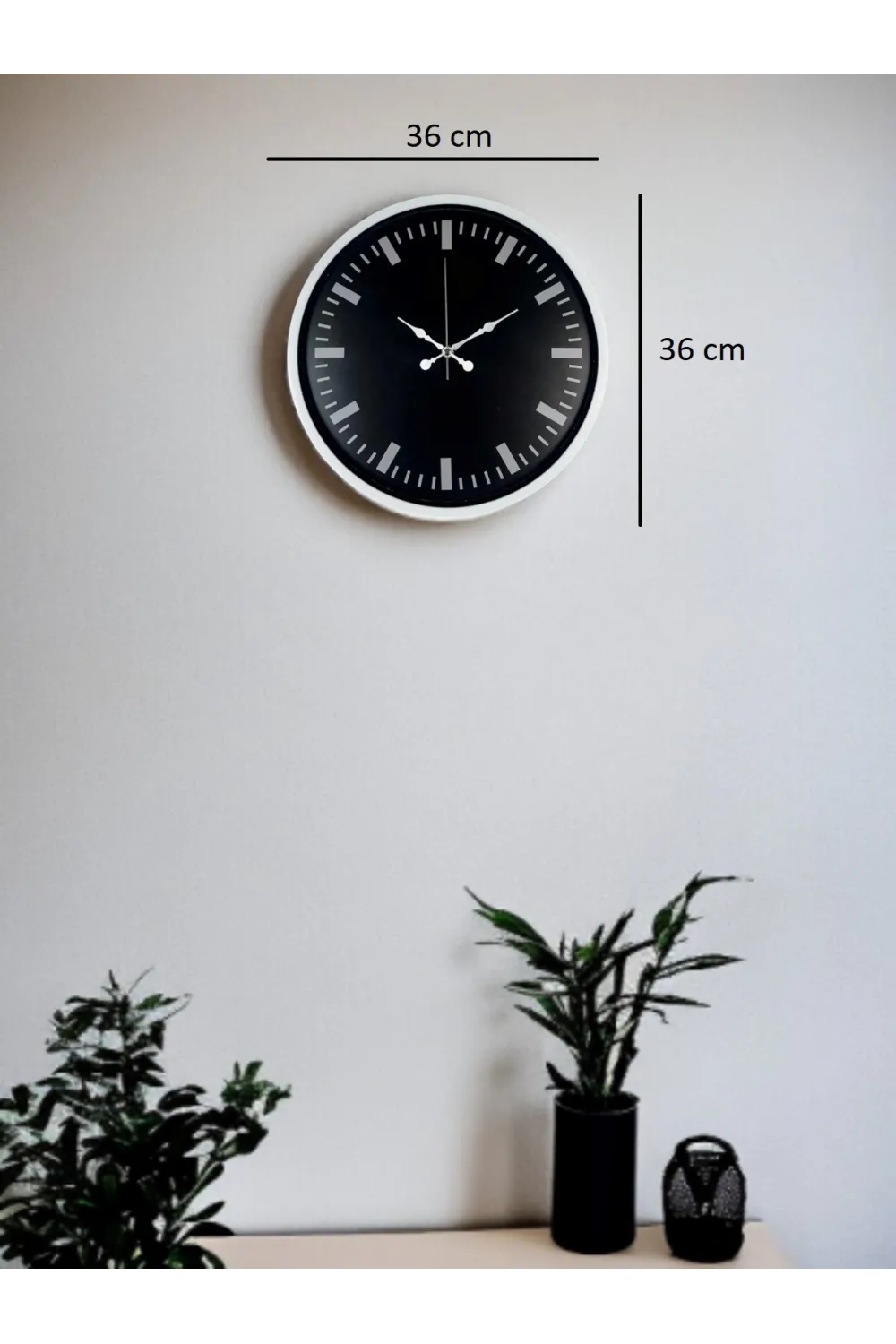 Beyaz 36 Cm Modern Duvar Saati