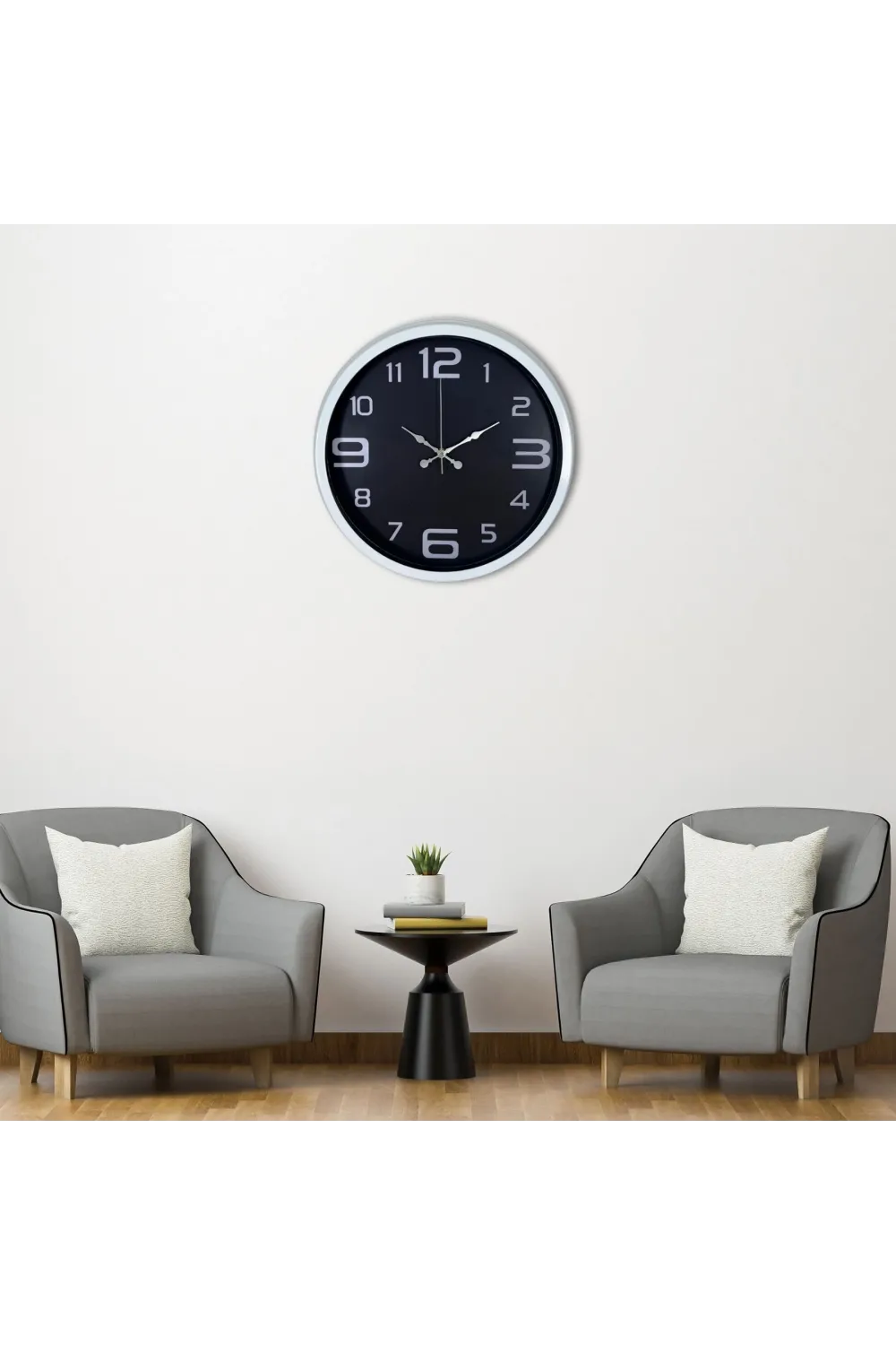 Beyaz 40 Cm Metal Modern Duvar Saati