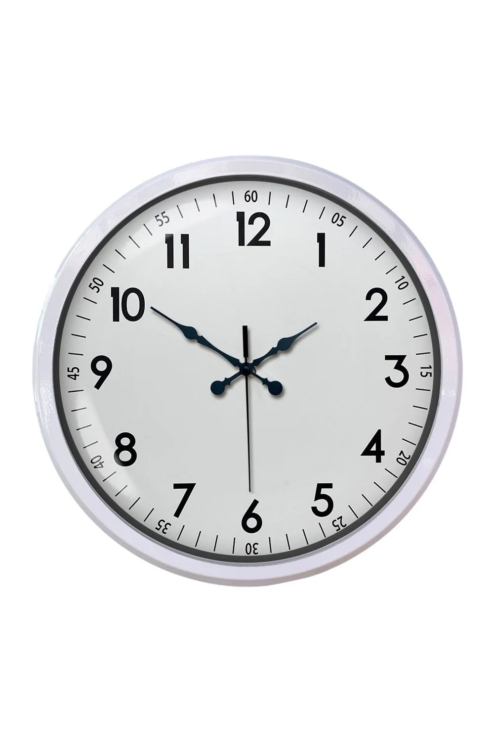 Beyaz Dekoratif Stil 52 Cm Metal Duvar Saati