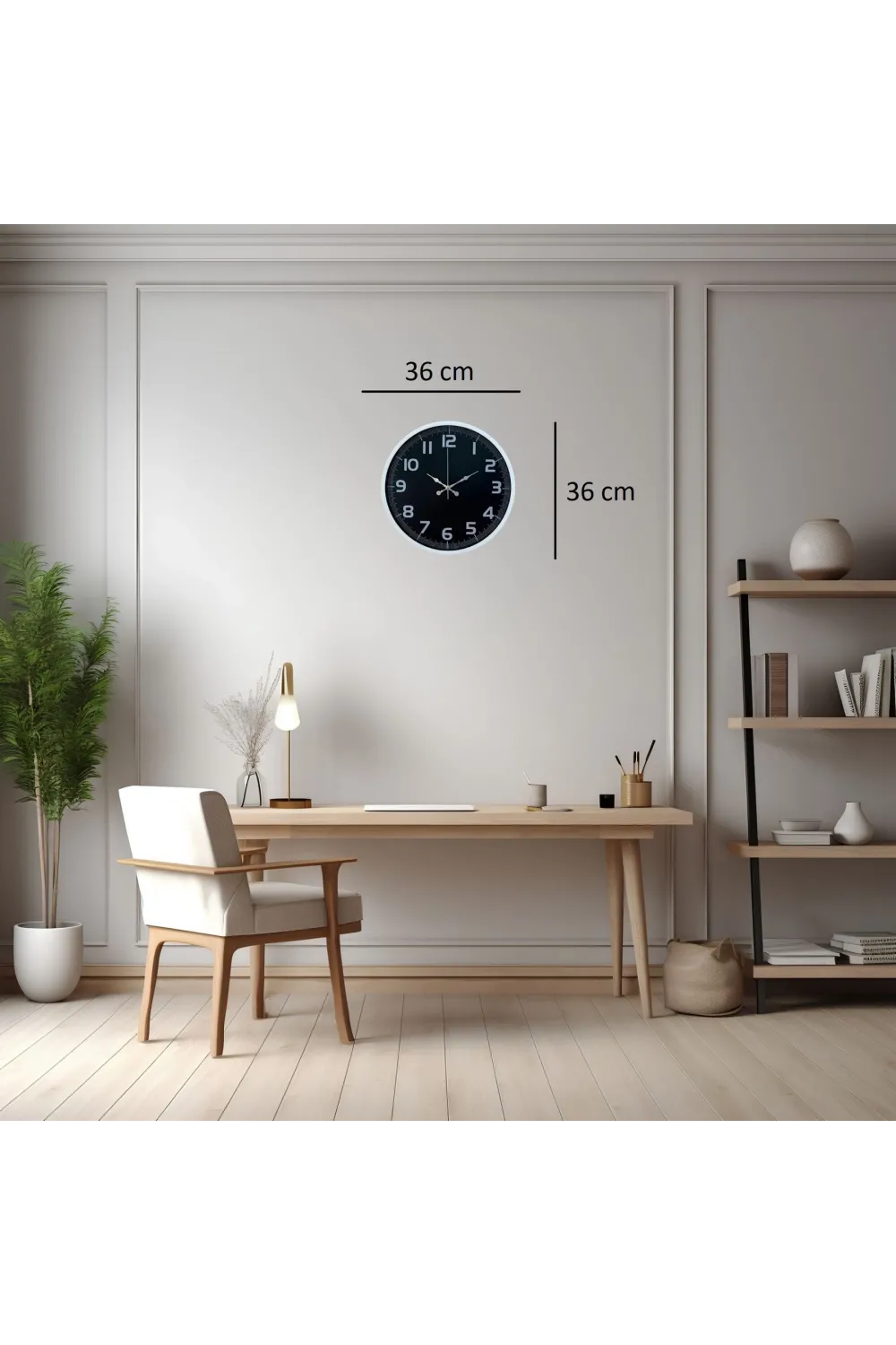 Beyaz Elegance 36 Cm Duvar Saati