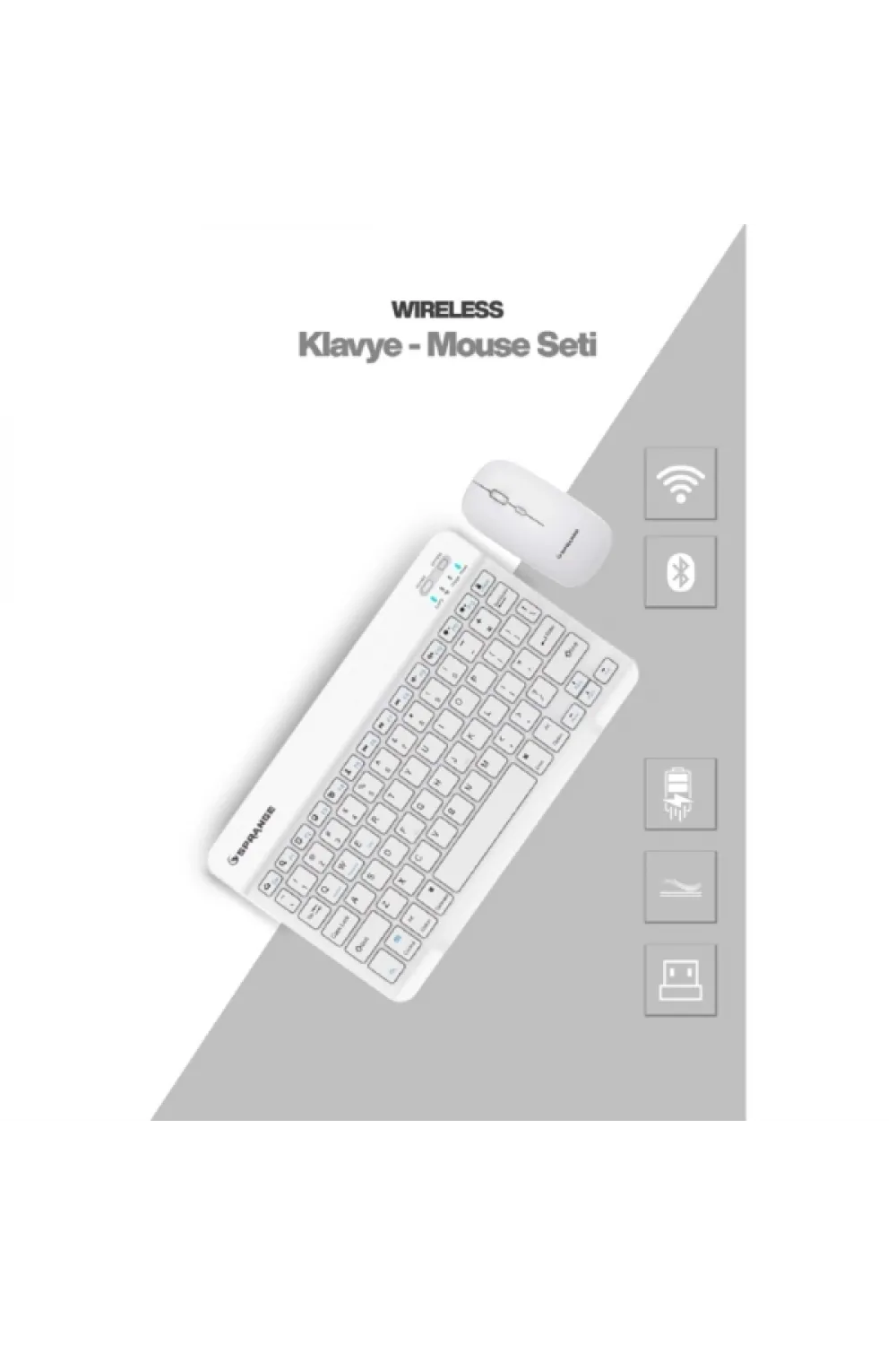 Beyaz Kablosuz Klavye Ve Mouse Seti