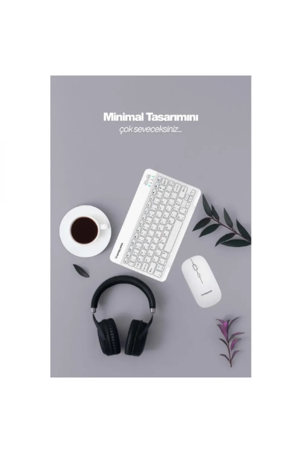 Beyaz Kablosuz Klavye Ve Mouse Seti