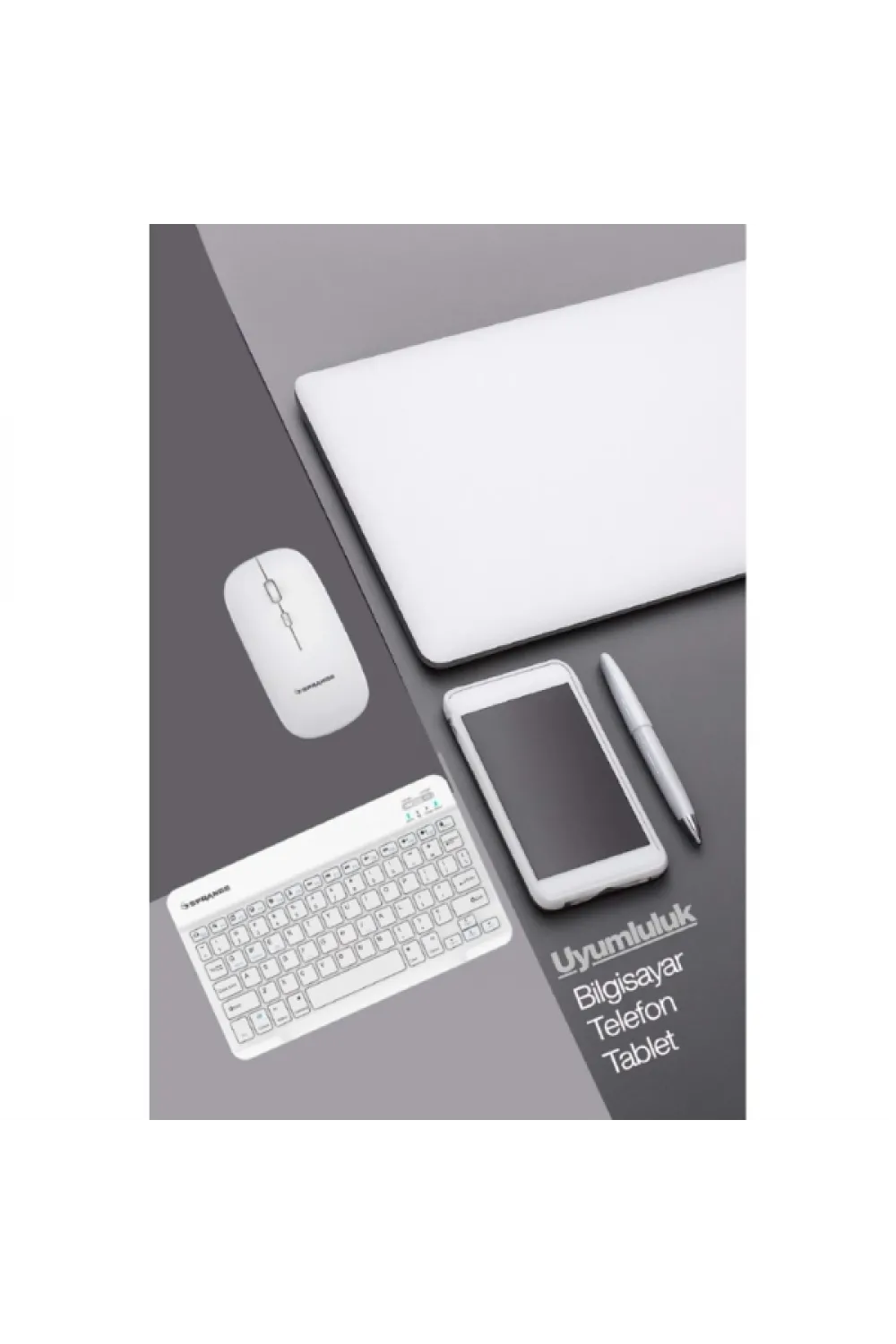 Beyaz Kablosuz Klavye Ve Mouse Seti